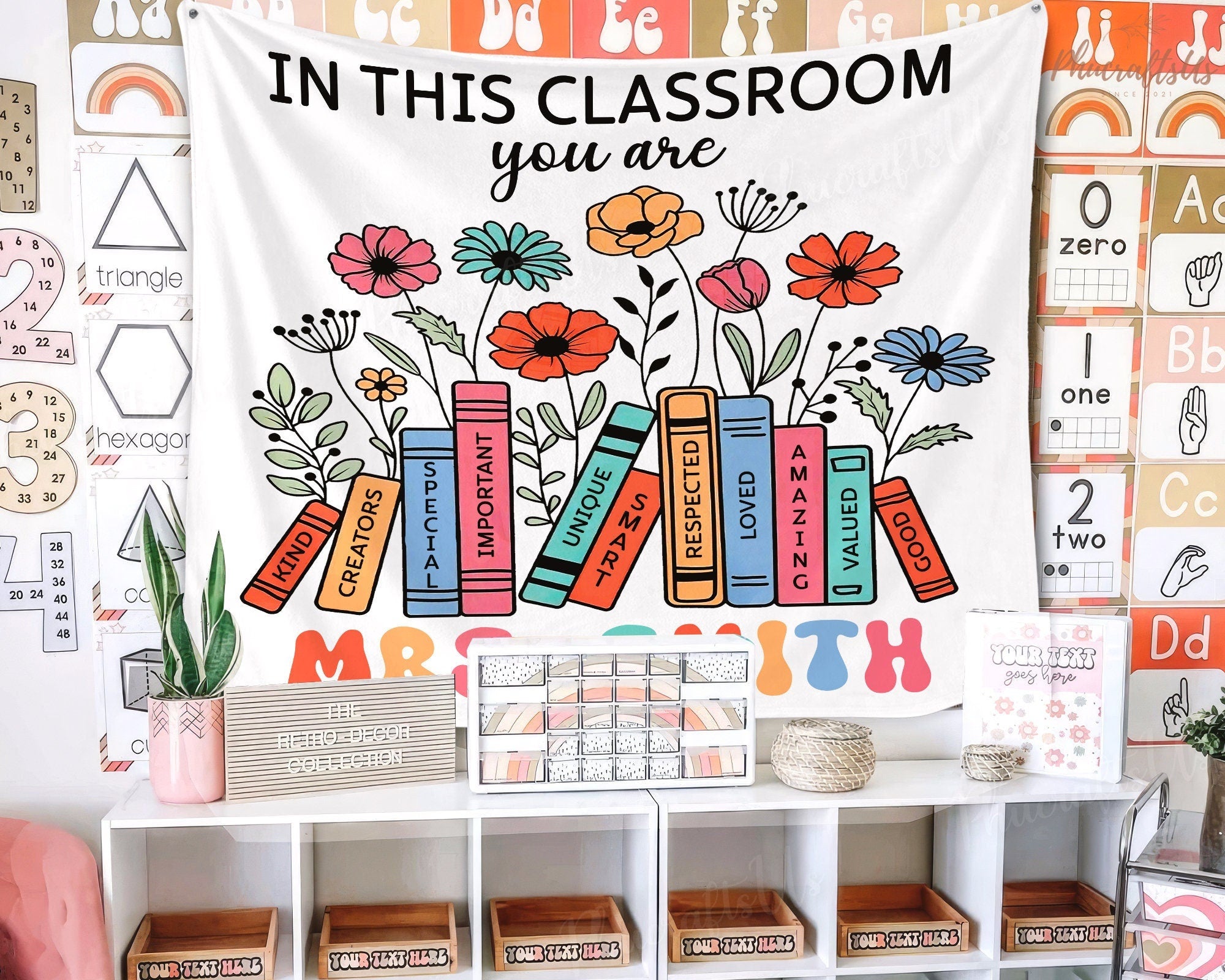 Classroom Decor, Teacher Back To School Tapestry, In This Classroom Banner, Read More Books Classroom Tapestry, Classroom Gift For Teacher TAPES1