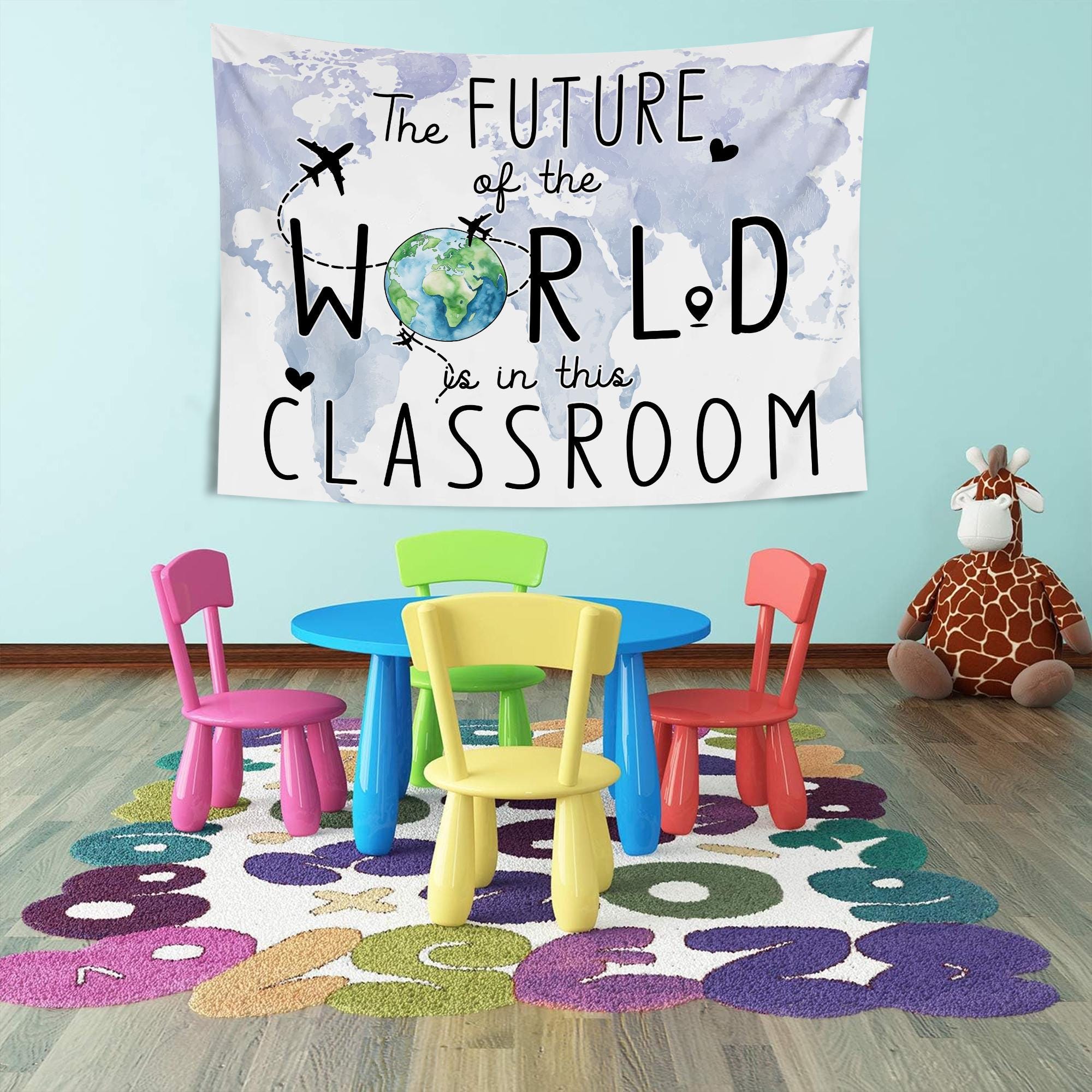 Classroom Decoration, Classroom Tapestry, The Future of The World Is In This Classroom, Teacher Gifts, Teacher Tapestry, Back to School TAPES1