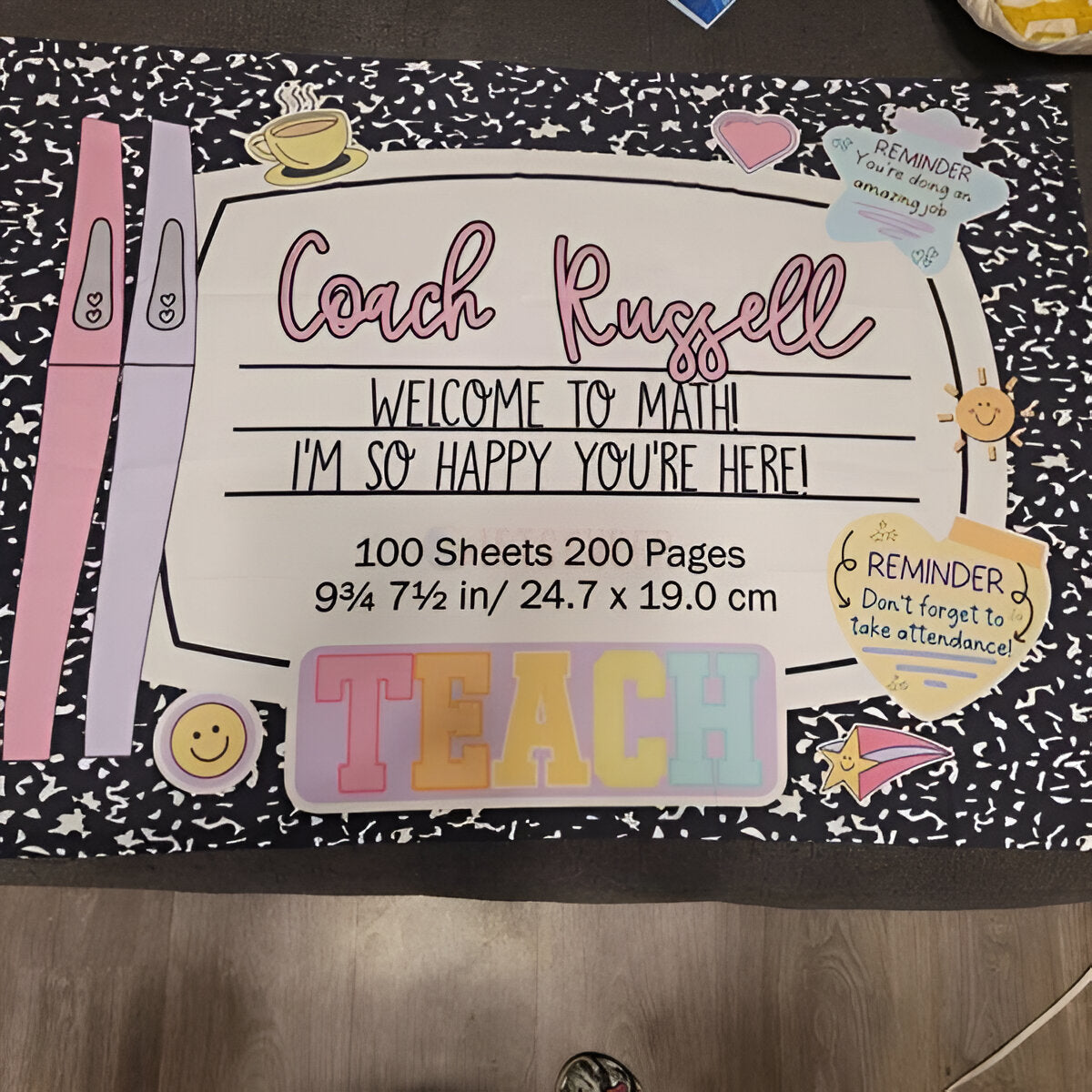 Personalized Classroom Decor Composition Notebook Classroom Tapestry Tapes