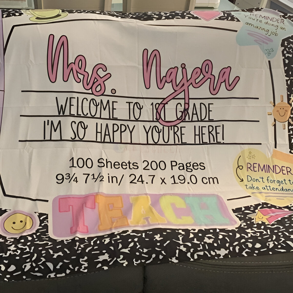 Personalized Classroom Decor Composition Notebook Classroom Tapestry Tapes