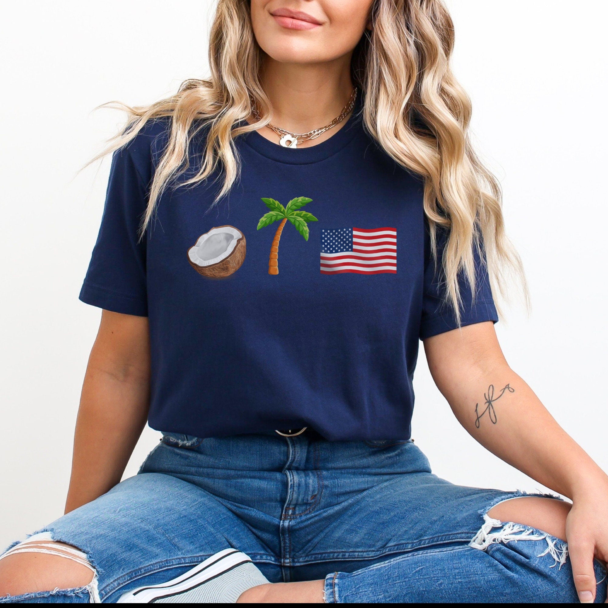 Coconut Palm Tree Emoji President Kamala Harris Shirt, 2024 Election T-shirt, Coconut Meme Emoji top, Madam President tee  TD2907 04