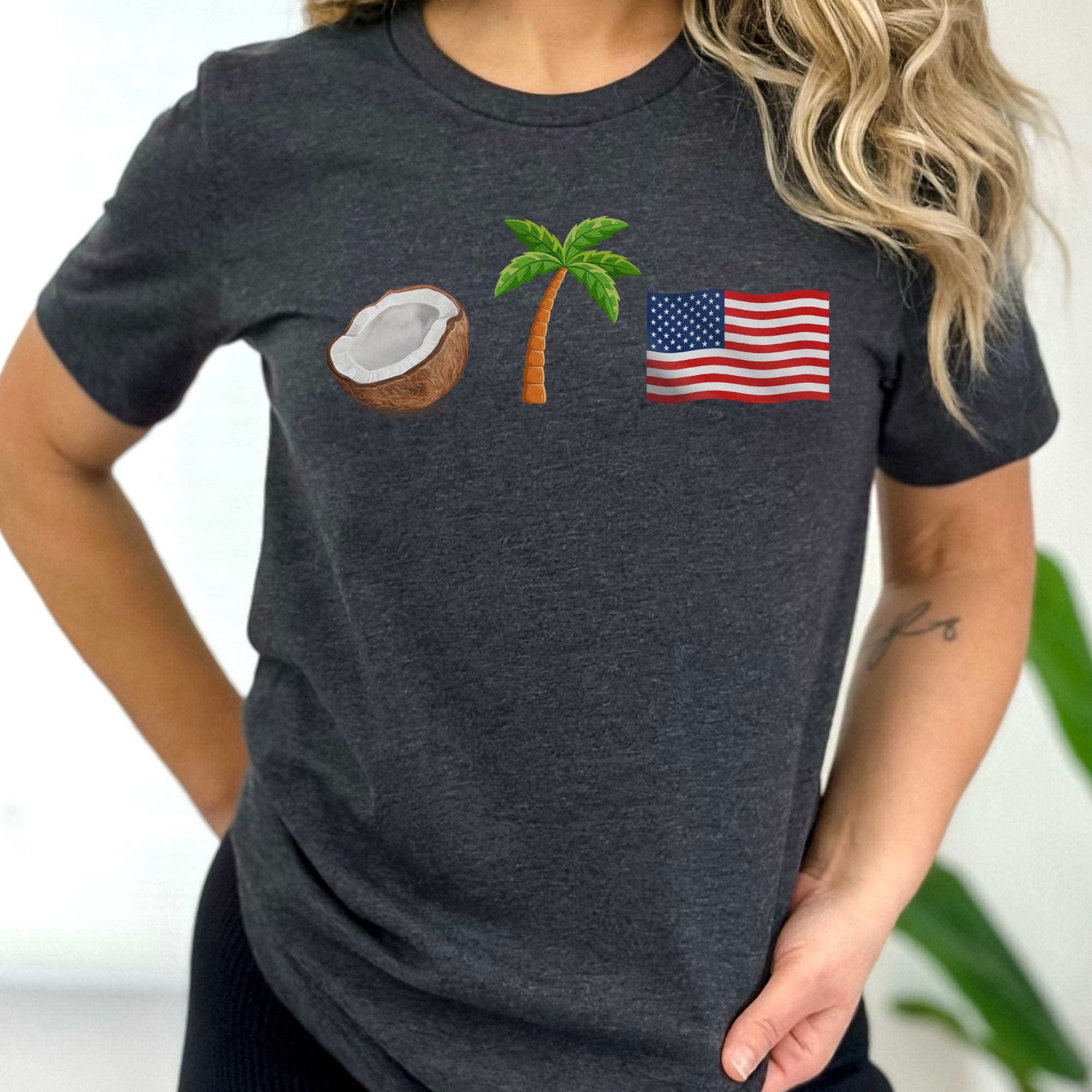 Coconut Palm Tree Emoji President Kamala Harris Shirt, 2024 Election T-shirt, Coconut Meme Emoji top, Madam President tee  TD2907 04