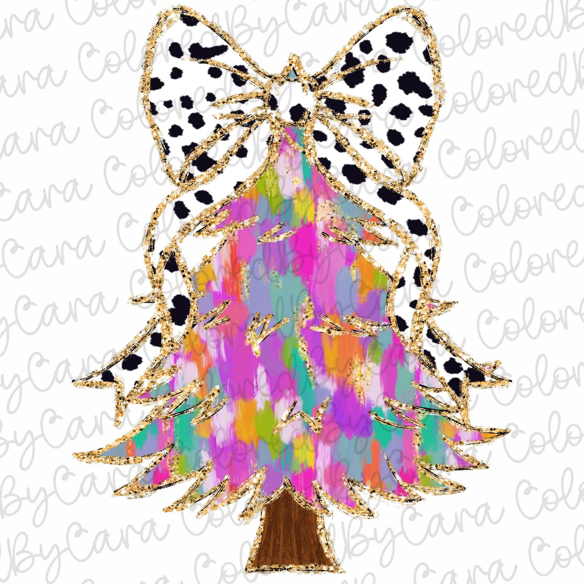 Colorful Coquette glitter Christmas png girls Christmas tree design dtf Christmas girls winter png kids santa design bow acrylic brushstroke SCU