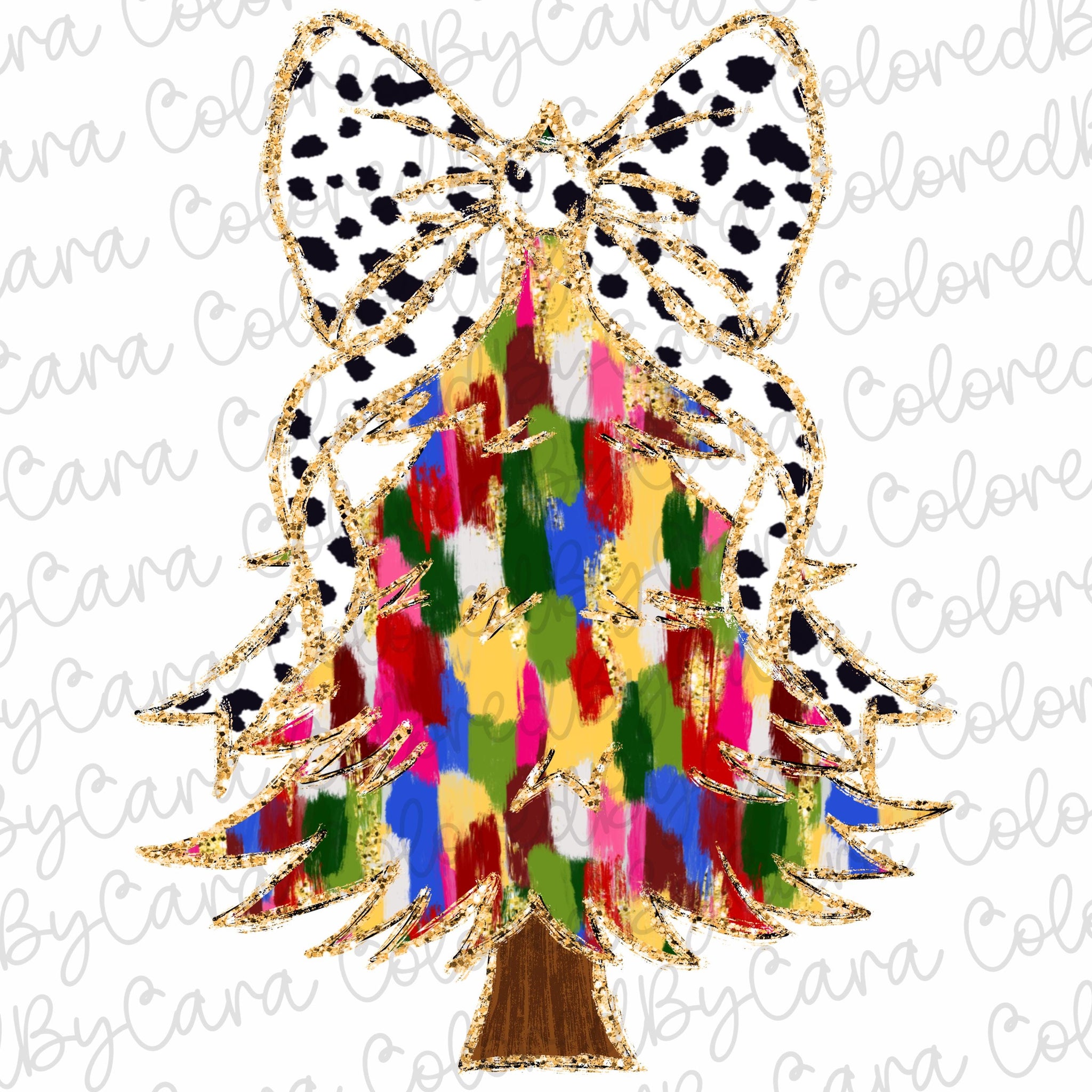 Colorful Coquette glitter Christmas png girls Christmas tree design dtf Christmas girls winter png kids santa design bow acrylic brushstroke 8 SCU