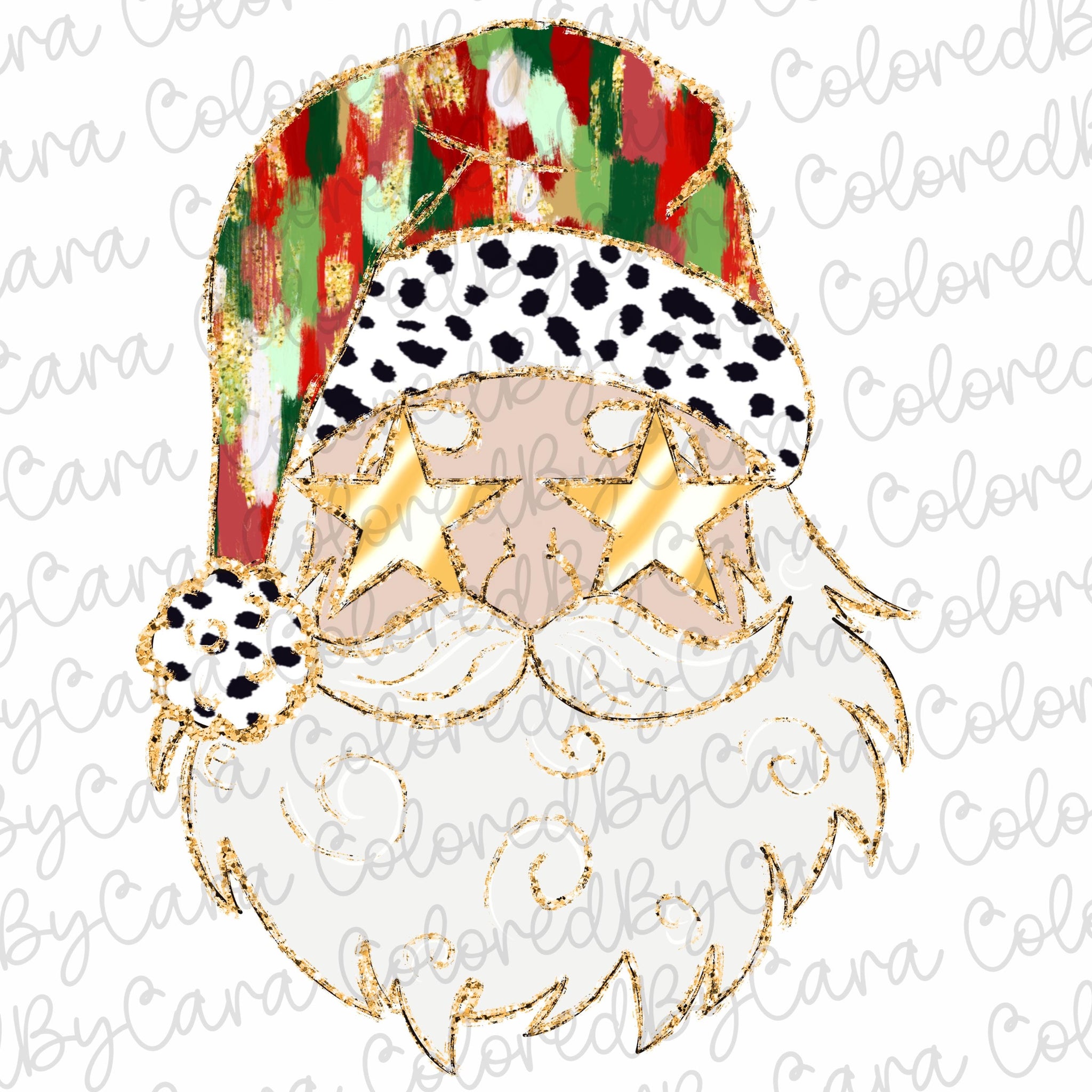 Colorful Coquette glitter Santa png girls brushstroke santa design dtf Christmas girls winter png kids santa design bow acrylic brushstroke 1 SCU