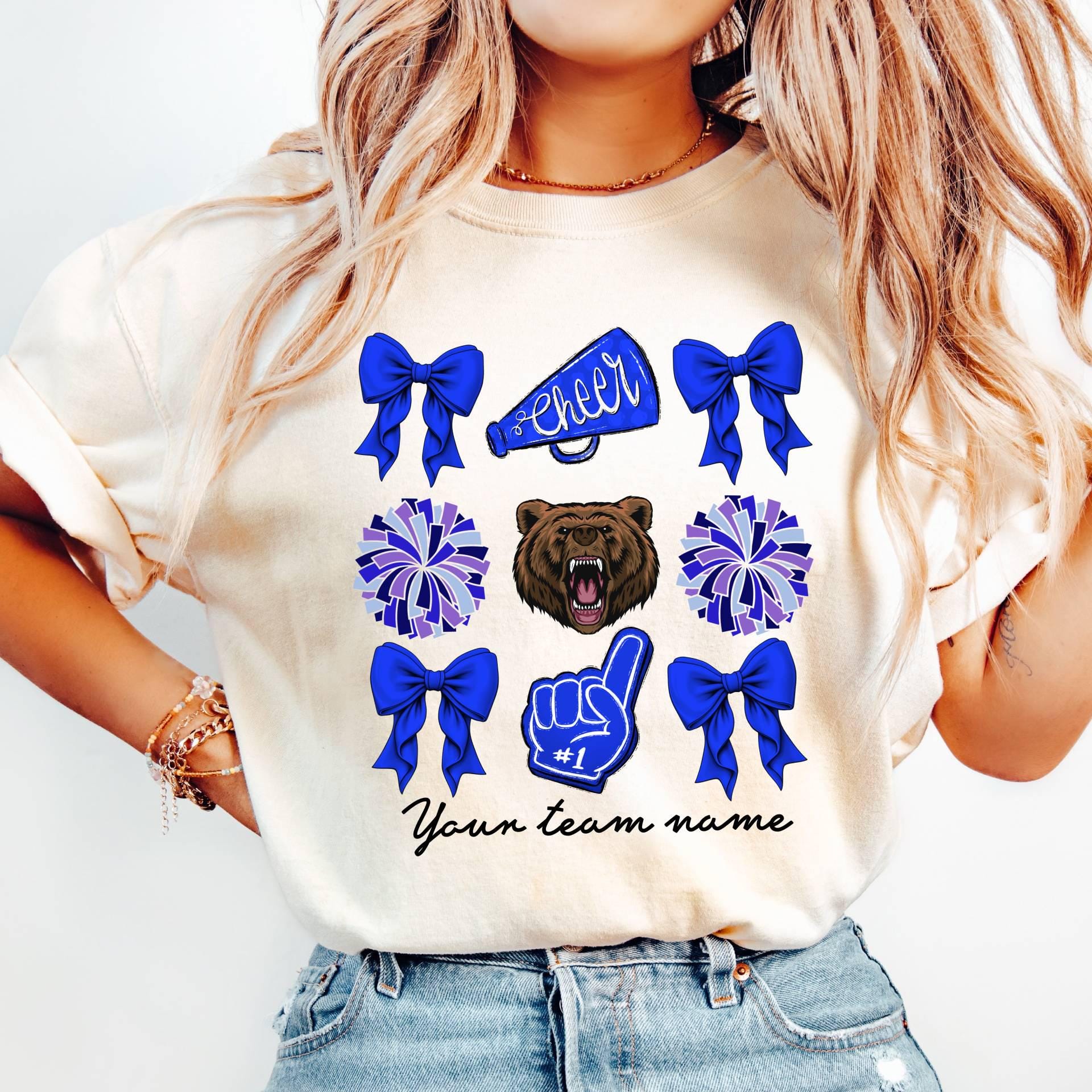 Comfort Colors? Custom Football Bow Shirt,Football Cheer Mom Shirt,Cheer Mascot Coquette Shirt,School Mascot Name Tee,Cheerleader Cheer Mom 1 FB2308