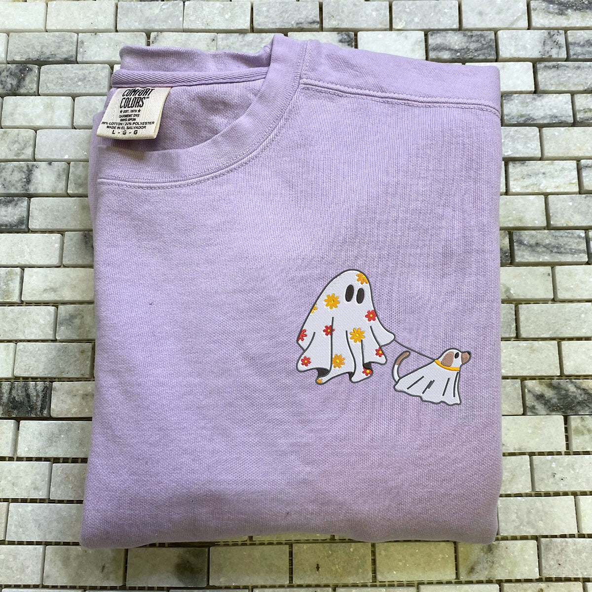 Comfort Colors? ?ute Ghost Walking Dog Shirt or Sweatshirt EMHA2608