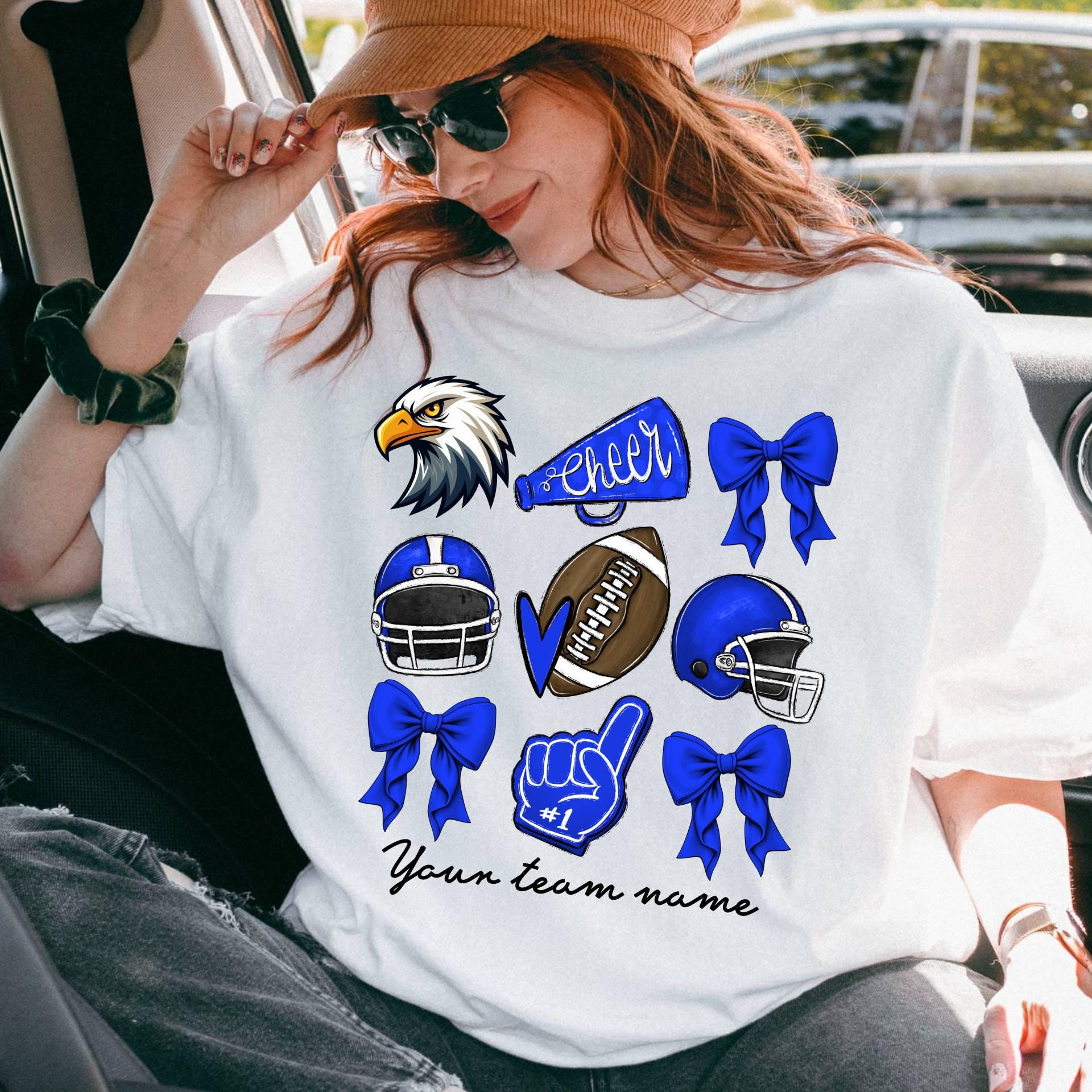 Comfort ColorsCustom Football Cheer Mom Shirt, Cute Mascot Bow Shirt,Coquette Bow School Spirit Tee,Football Team Shirt,Custom Game Day Tee 1 FB2308