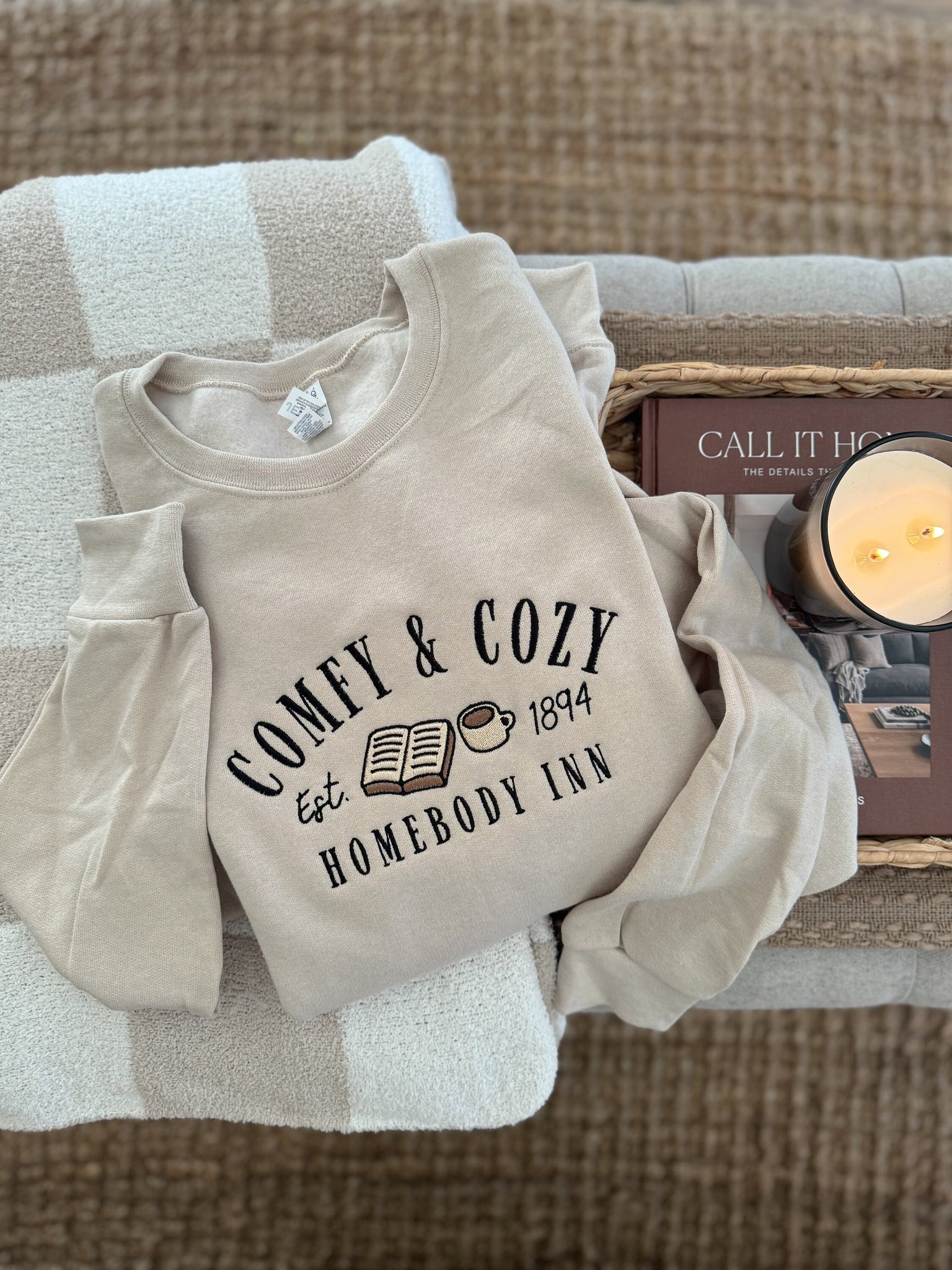 Comfy & Cozy  Homebody Inn Sweatshirt -- Embroidered Sweatshirt, Travel Sweatshirt, Gifts for Her  EM1809S