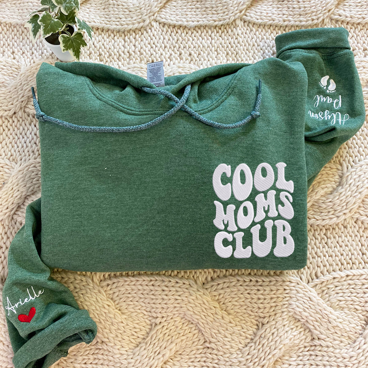 Cool Mom Club Embroidered Hoodie, Cool Mom Hood, Custom Mom Gift EM5