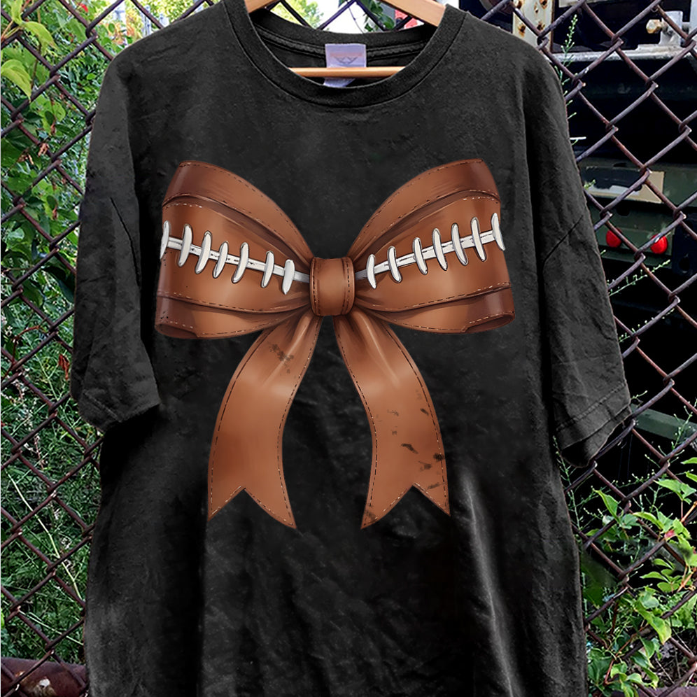 Coquette Football Shirt, Football Mom Shirt, Sports Mom Gift, Gameday Shirt, Football Gift Shirt V9, Coquette Shirt, Football Bow Tee