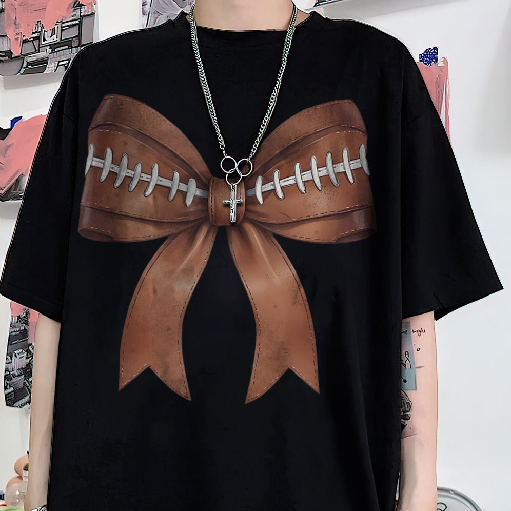 Coquette Football Shirt, Football Mom Shirt, Sports Mom Gift, Gameday Shirt, Football Gift Shirt V9, Coquette Shirt, Football Bow Tee