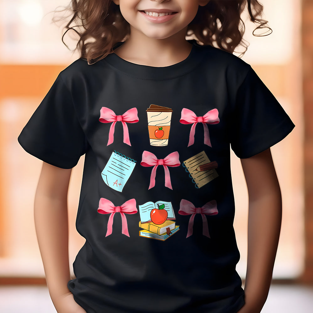 Coquette School Shirt,Back To School Shirts,Teacher Coquette Pink Bow T-Shirt,Cute Teacher Gift V3,First Day of School Tee,Teacher Appreciation