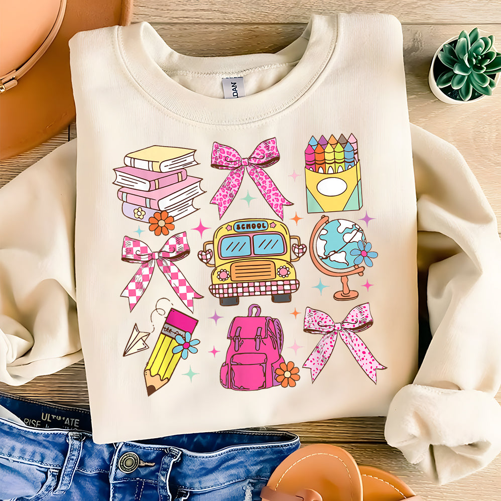 Coquette School Shirt,Back To School Shirts,Teacher Coquette Pink Bow T-Shirt,Cute Teacher Gift V7,First Day of School Tee,Teacher Appreciation