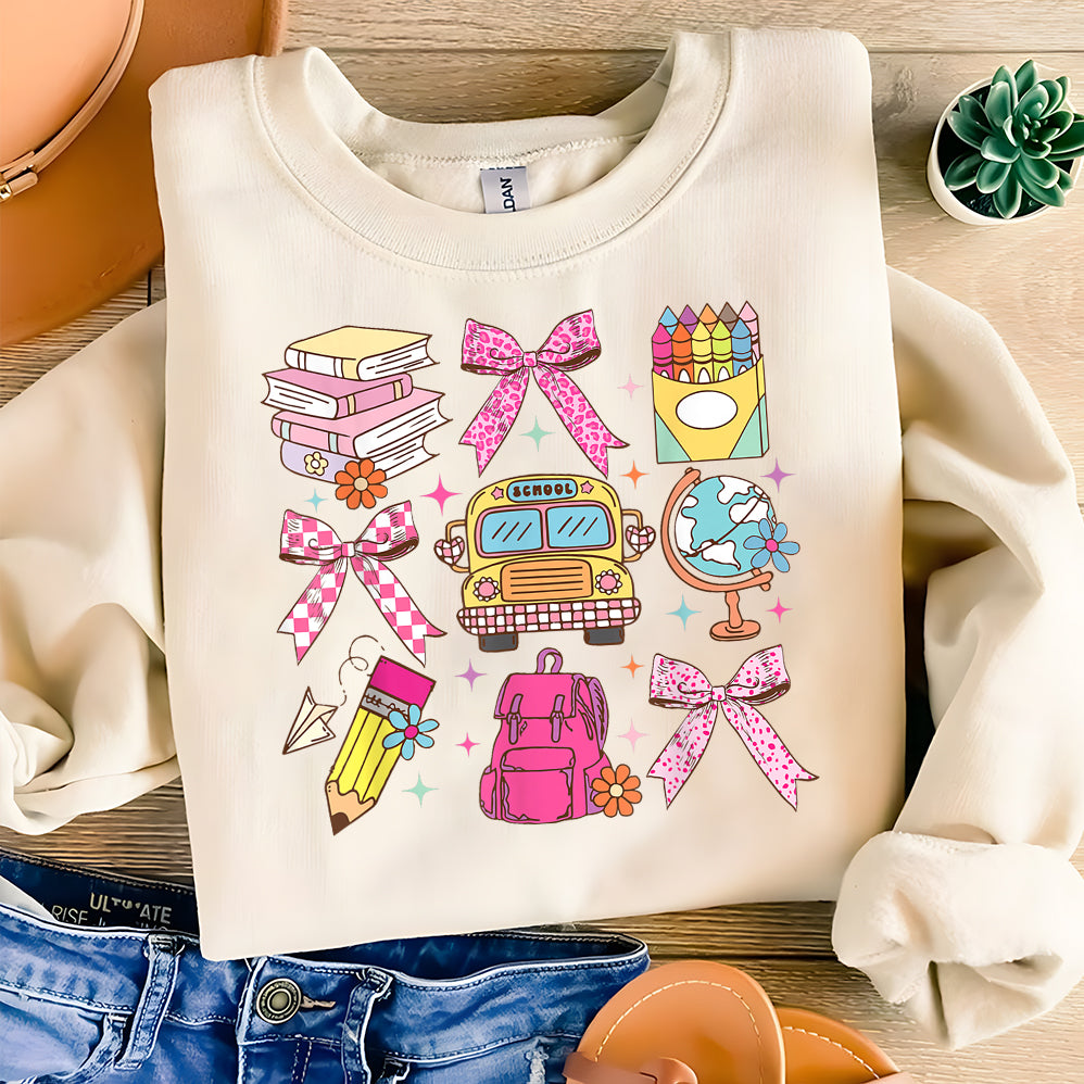 Coquette School Shirt,Back To School Shirts,Teacher Coquette Pink Bow T-Shirt,Cute Teacher Gift V8,First Day of School Tee,Teacher Appreciation