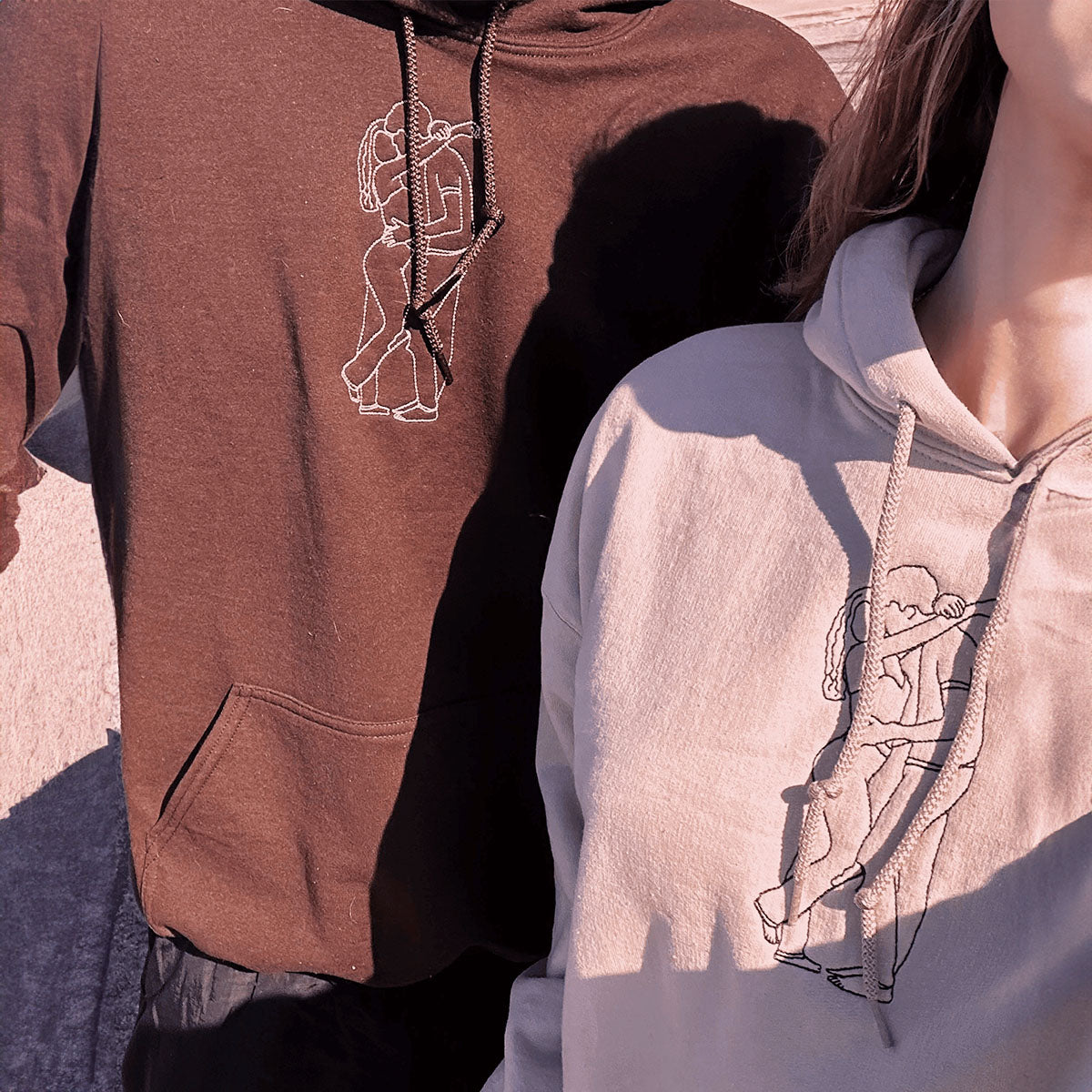 Personalized Anniversary Gifts for Couples, Custom Embroidered Sweatshirt / Hoodie Matching Wedding 1 - 50 Year em2