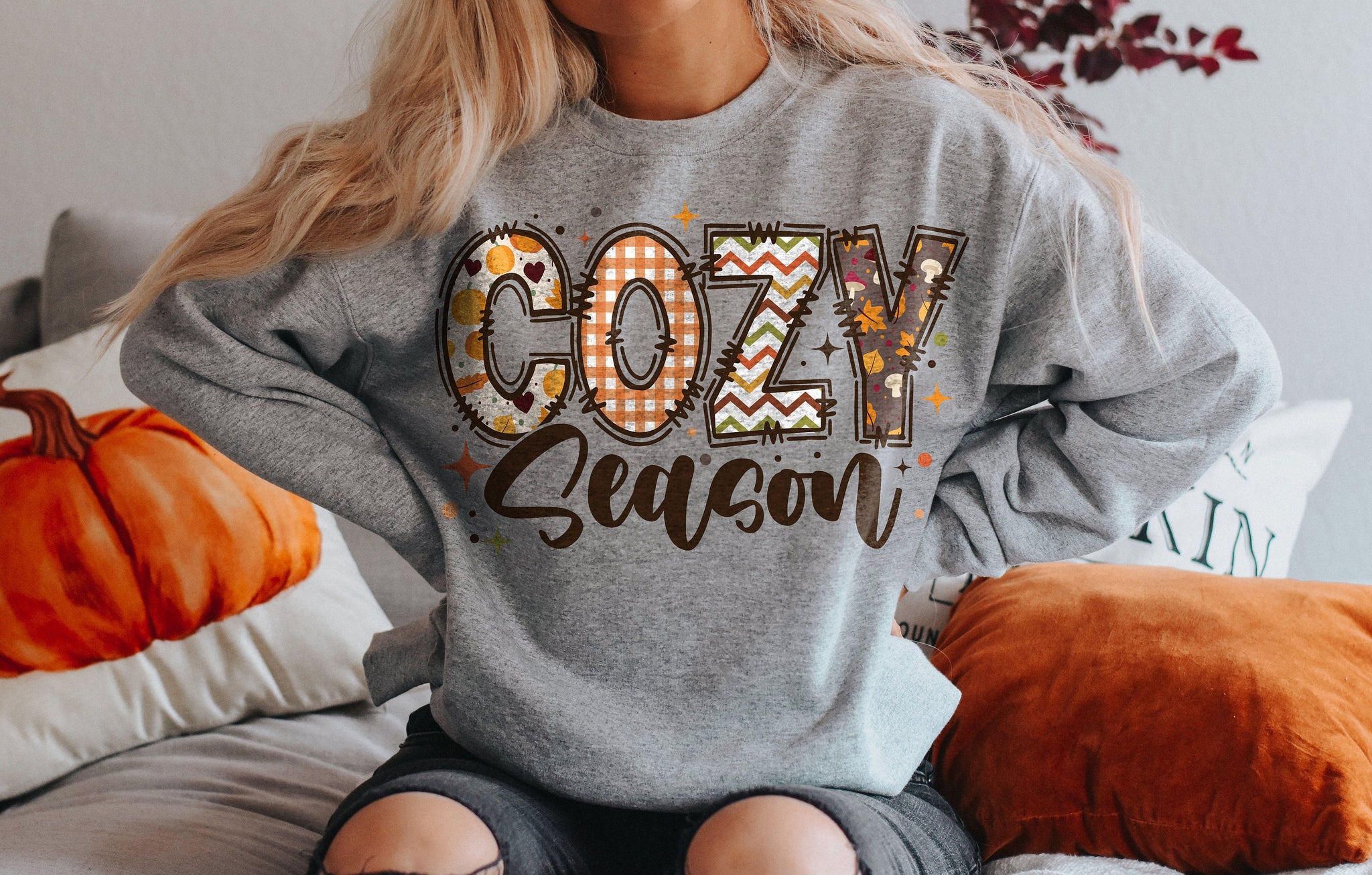 Cozy Season PNG, Fall Png, Autumn Png, Thanksgiving Png, Fall Sublimation Design, Retro Halloween Png, Cozy T shirt Sublimation Design SCU