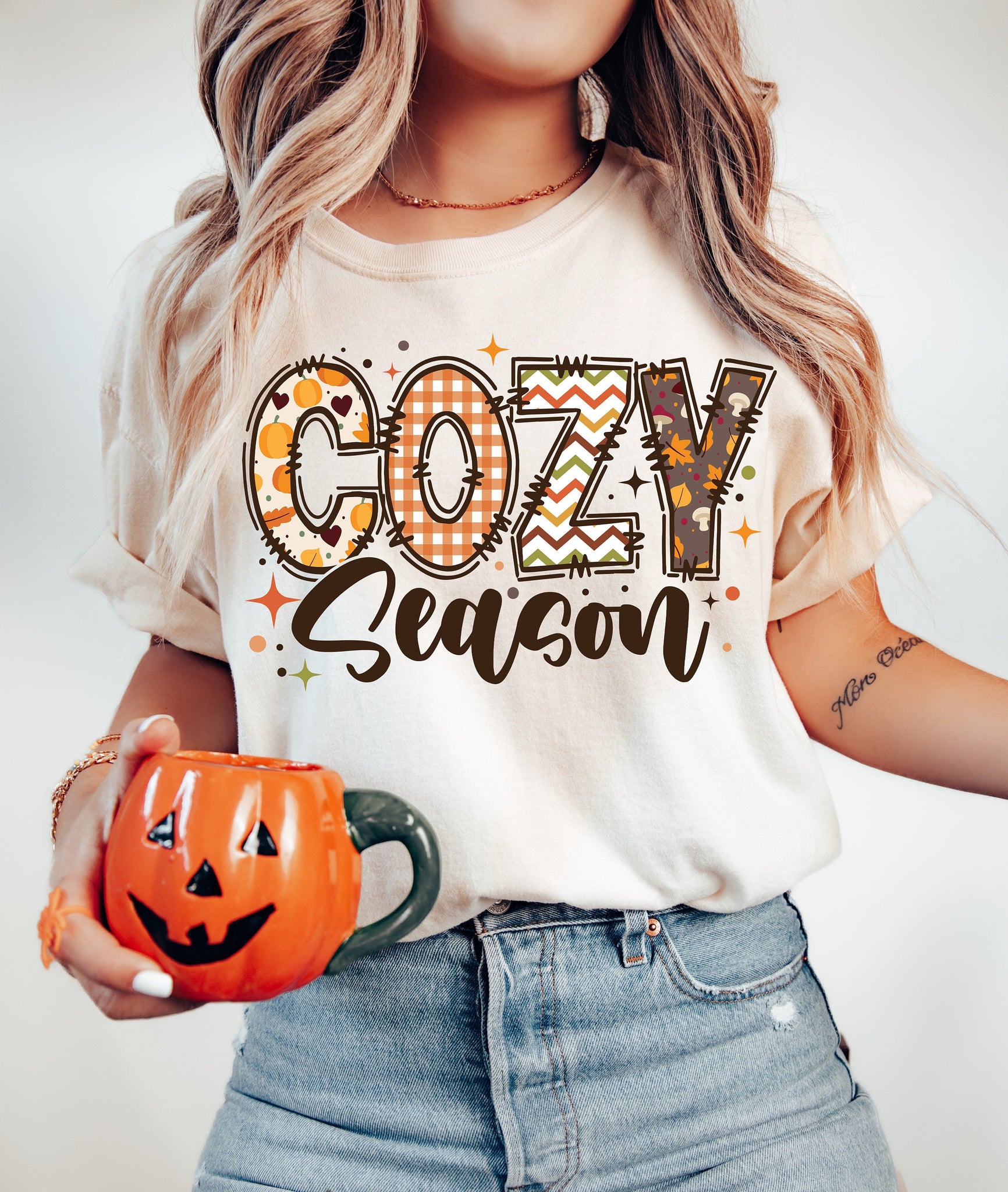 Cozy Season PNG, Fall Png, Autumn Png, Thanksgiving Png, Fall Sublimation Design, Retro Halloween Png, Cozy T shirt Sublimation Design SCU