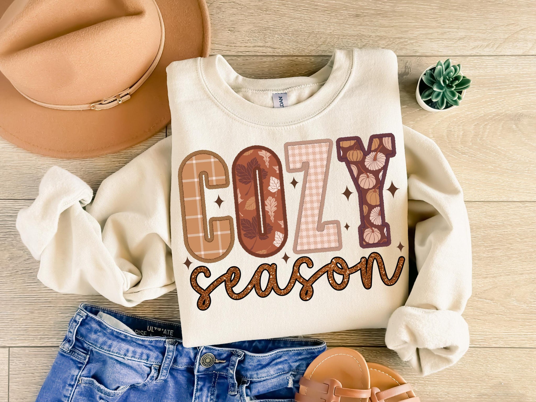 Cozy Season PNG, Fall png, Faux Embroidery Png, Autumn Png, Retro Halloween Png, Thanksgiving Png, Fall T Shirt Sublimation, dtf SCU