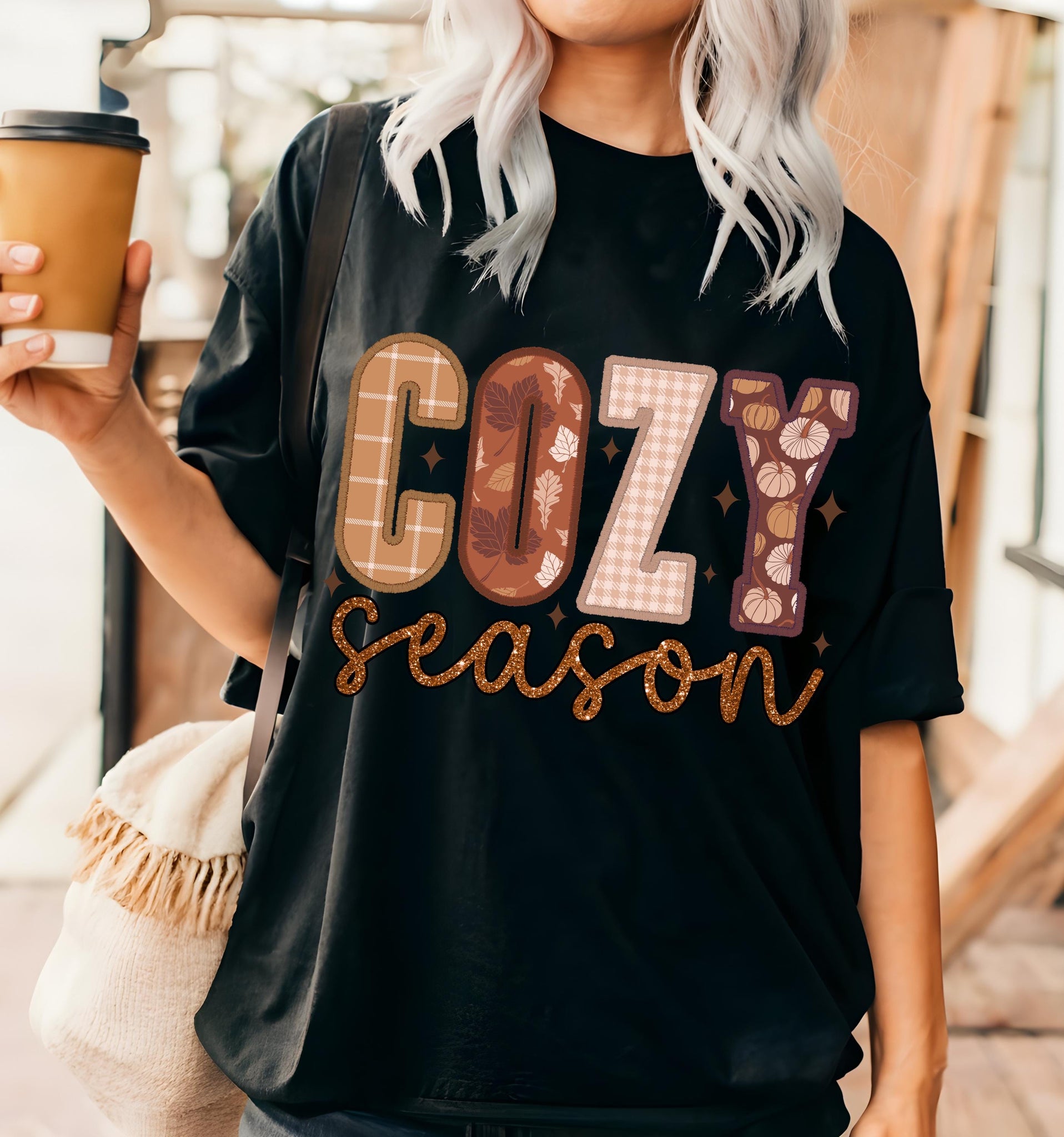 Cozy Season PNG, Fall png, Faux Embroidery Png, Autumn Png, Retro Halloween Png, Thanksgiving Png, Fall T Shirt Sublimation, dtf SCU