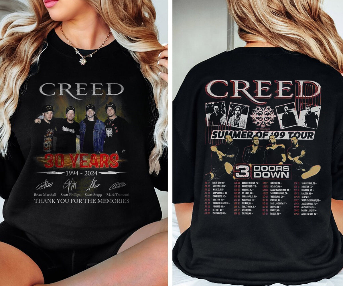 Creed 2024 Tour Summer of ?99 Tour T-Shirt, Creed Band T-Shirt, Summer of ?99 Tour 2024 Shirt, Creed Band Fan Gift, Creed Merch