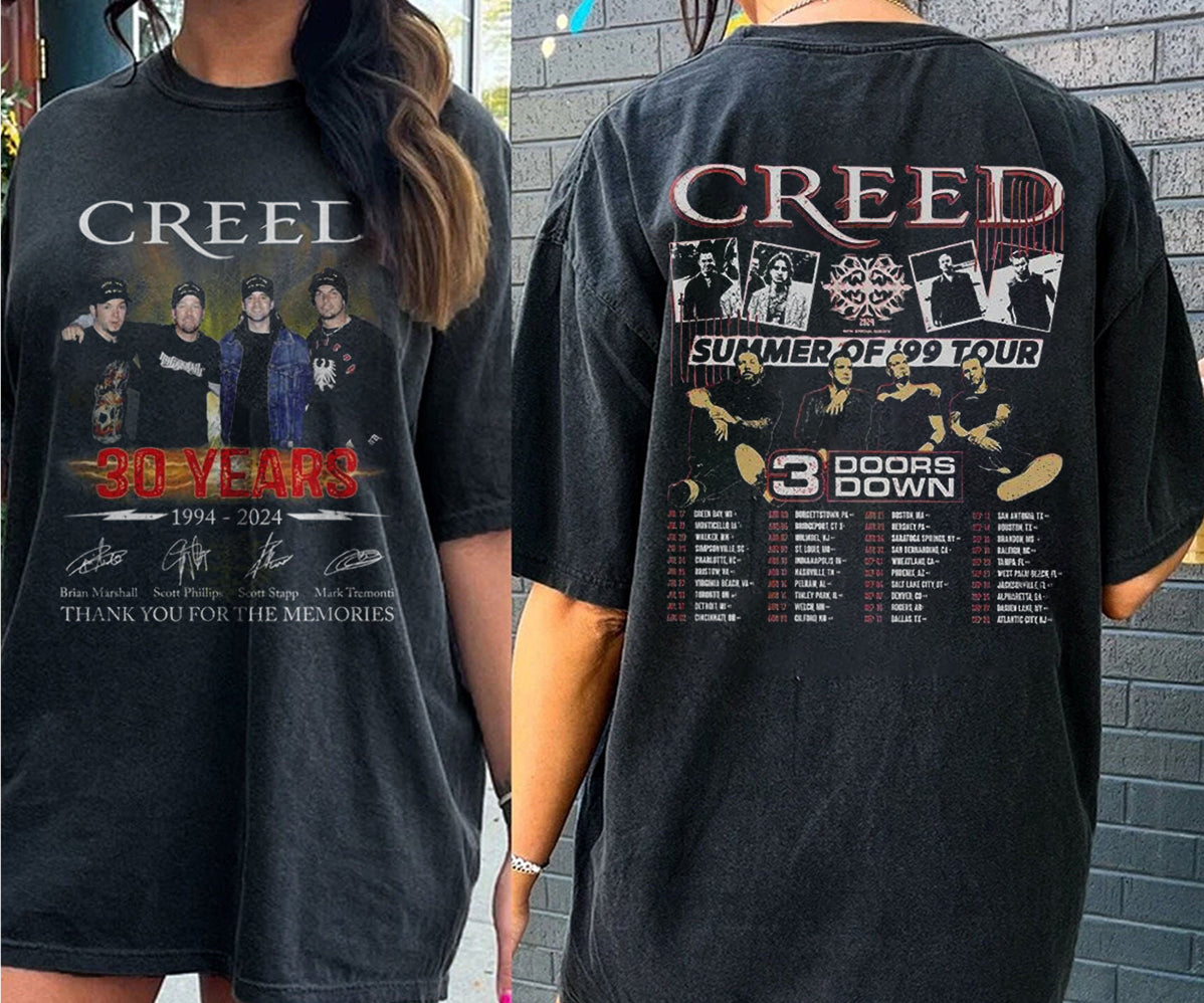 Creed 2024 Tour Summer of ?99 Tour T-Shirt, Creed Band T-Shirt, Summer of ?99 Tour 2024 Shirt, Creed Band Fan Gift, Creed Merch