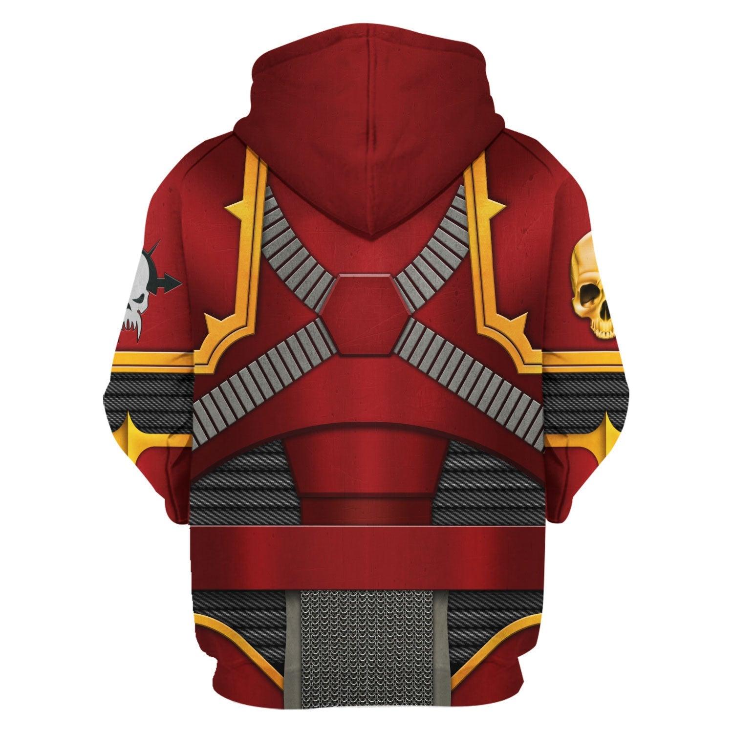 Crimson Slaughter Warband Colour Scheme Warhammer Costume Hoodie Jogger,Crimson Slaughter Warband Colour Scheme Marines Cosplay 3D Hoodie Pants, Warhammer 3D Tracksuit 