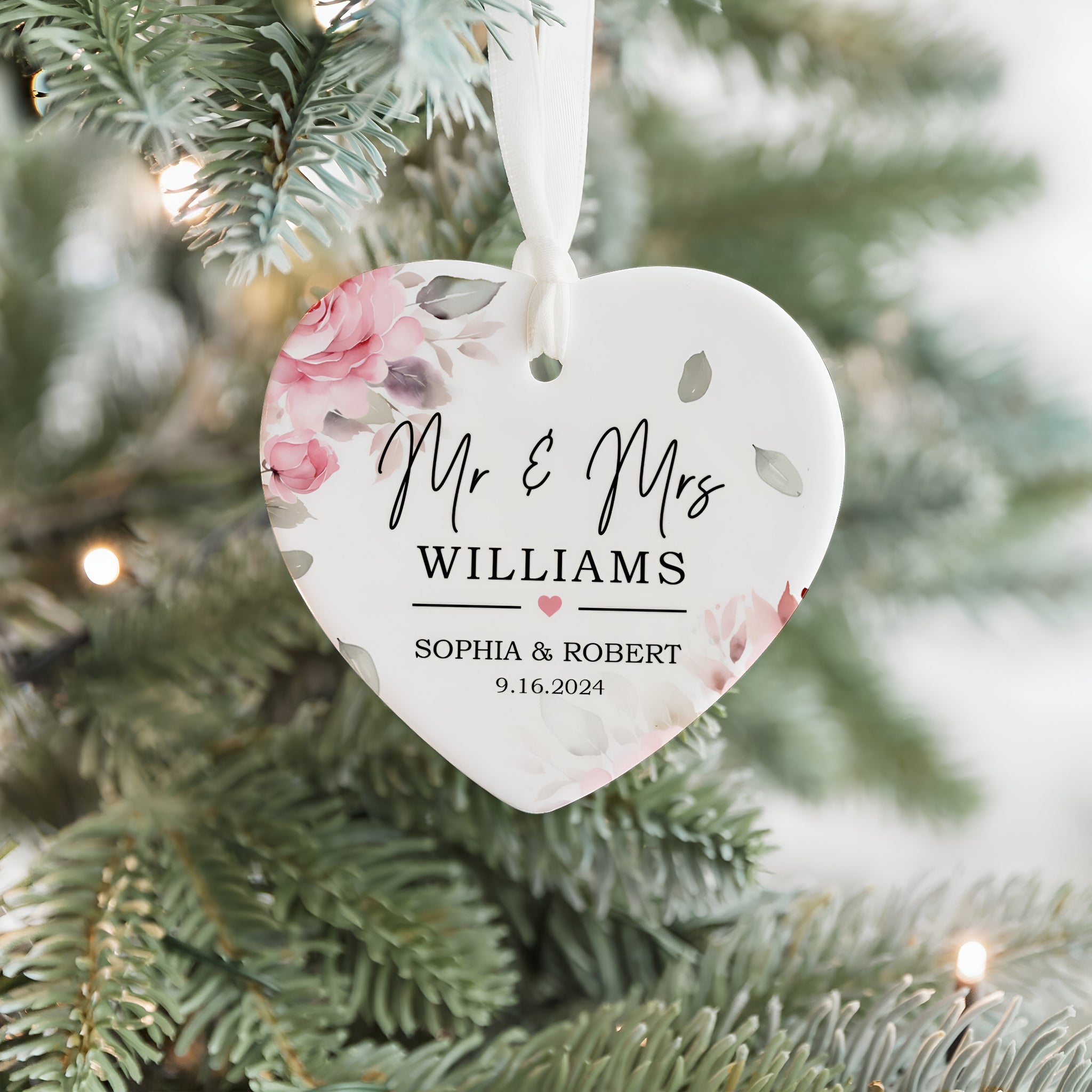 Custom First Christmas Married Ornament, Mr Mrs Ornament, Personalized Wedding Gift, Newlywed Christmas Gift, Our First Christmas Ornament CY05-12 ORN2509