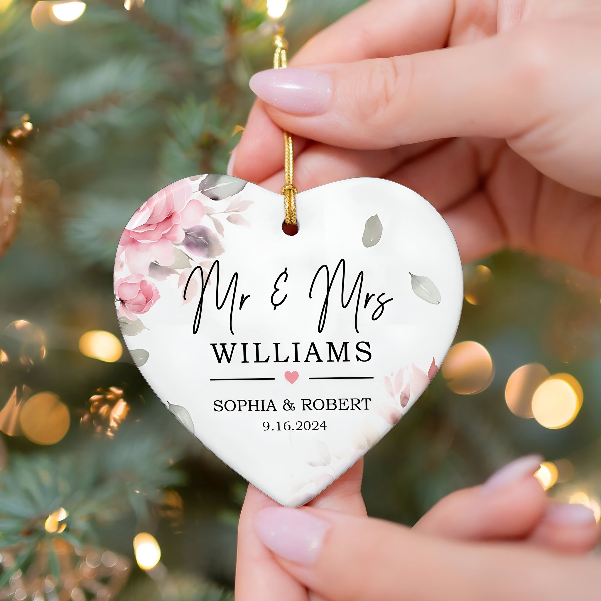 Custom First Christmas Married Ornament, Mr Mrs Ornament, Personalized Wedding Gift, Newlywed Christmas Gift, Our First Christmas Ornament CY05-12 ORN2509