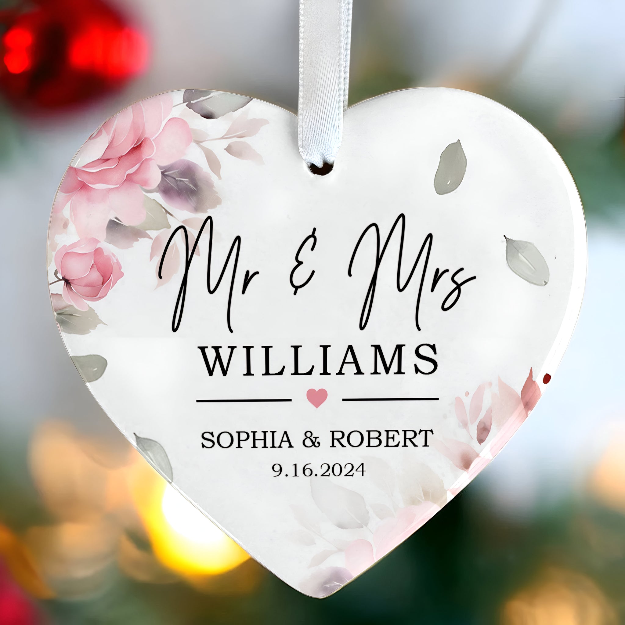 Custom First Christmas Married Ornament, Mr Mrs Ornament, Personalized Wedding Gift, Newlywed Christmas Gift, Our First Christmas Ornament CY05-12 ORN2509