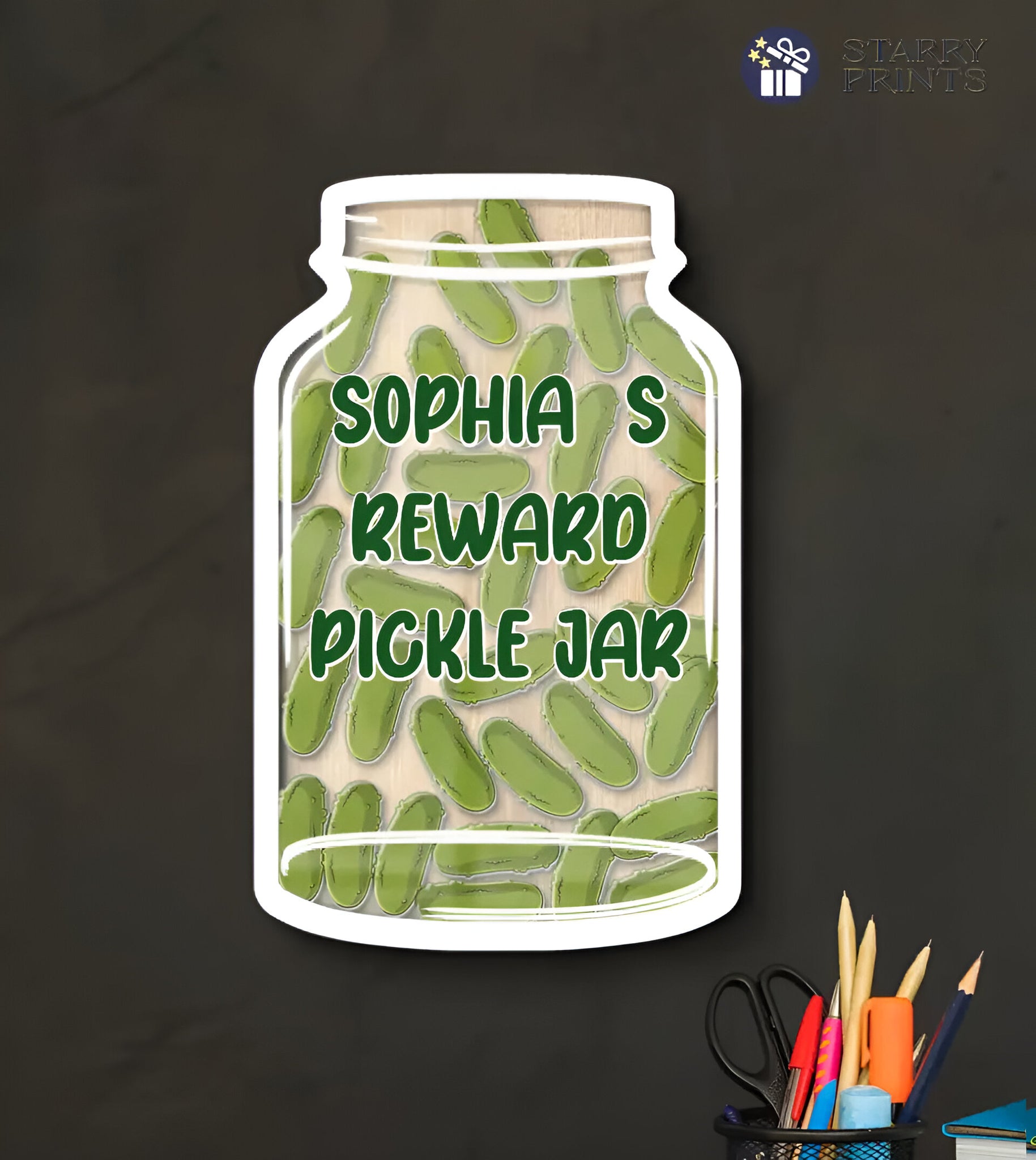 Custom Magnetic Reward Jar For Classrooms With Pickle Tokens- Self Help Motivational Goal Tracker Rejar