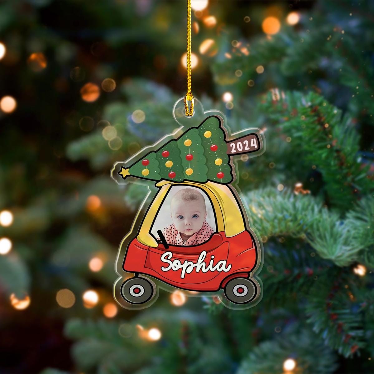 Custom Baby Photo Christmas Ornament, Kids Ornament 2024, First Christmas Ornament, Personalized Kids Photo First Christmas Ornament ORNO5