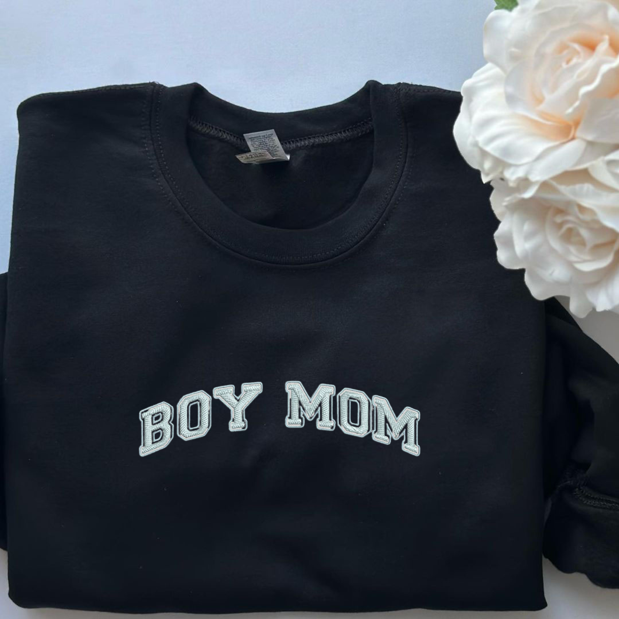 Custom Boy Mom Embroidery Sweatshirt, Matching Mommy and Me Crewneck, Gift for Mom EM2