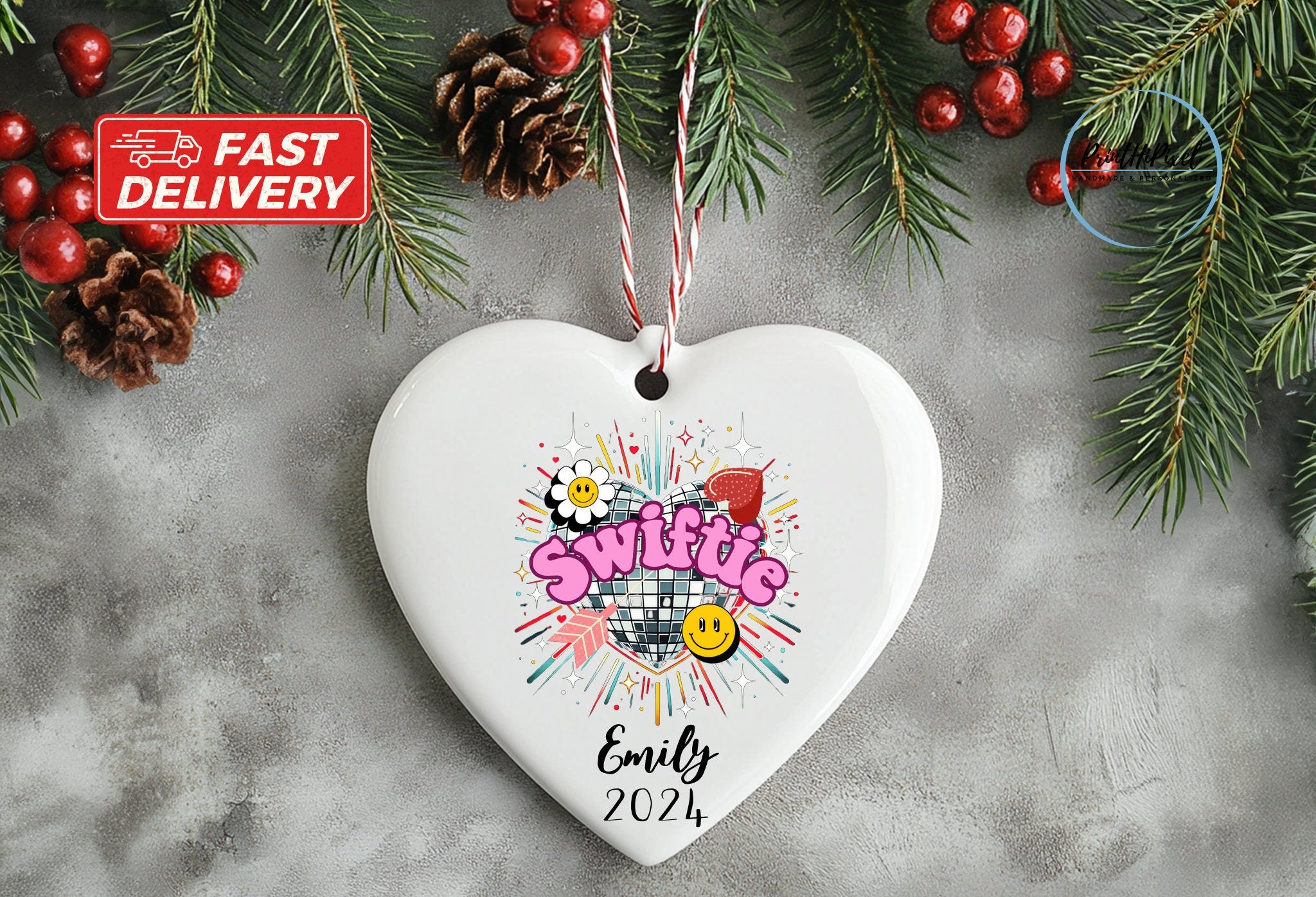 Custom Ceramic Swiftie Ornament, Taylor Ornament 2024, Swift Fan Christmas Ornament, In my , Swiftie and Friends, Merry Swiftmas ORH1710T