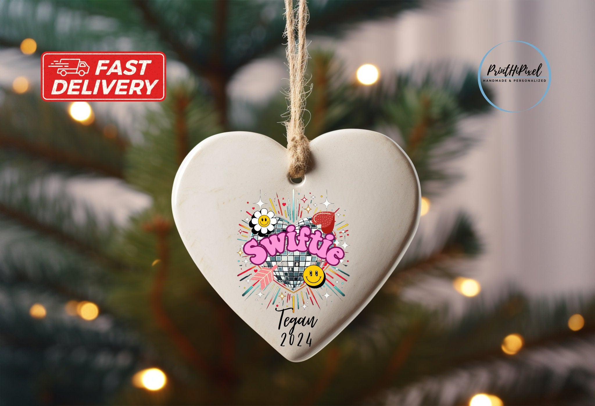 Custom Ceramic Swiftie Ornament, Taylor Ornament 2024, Swift Fan Christmas Ornament, In my , Swiftie and Friends, Merry Swiftmas ORH1710T