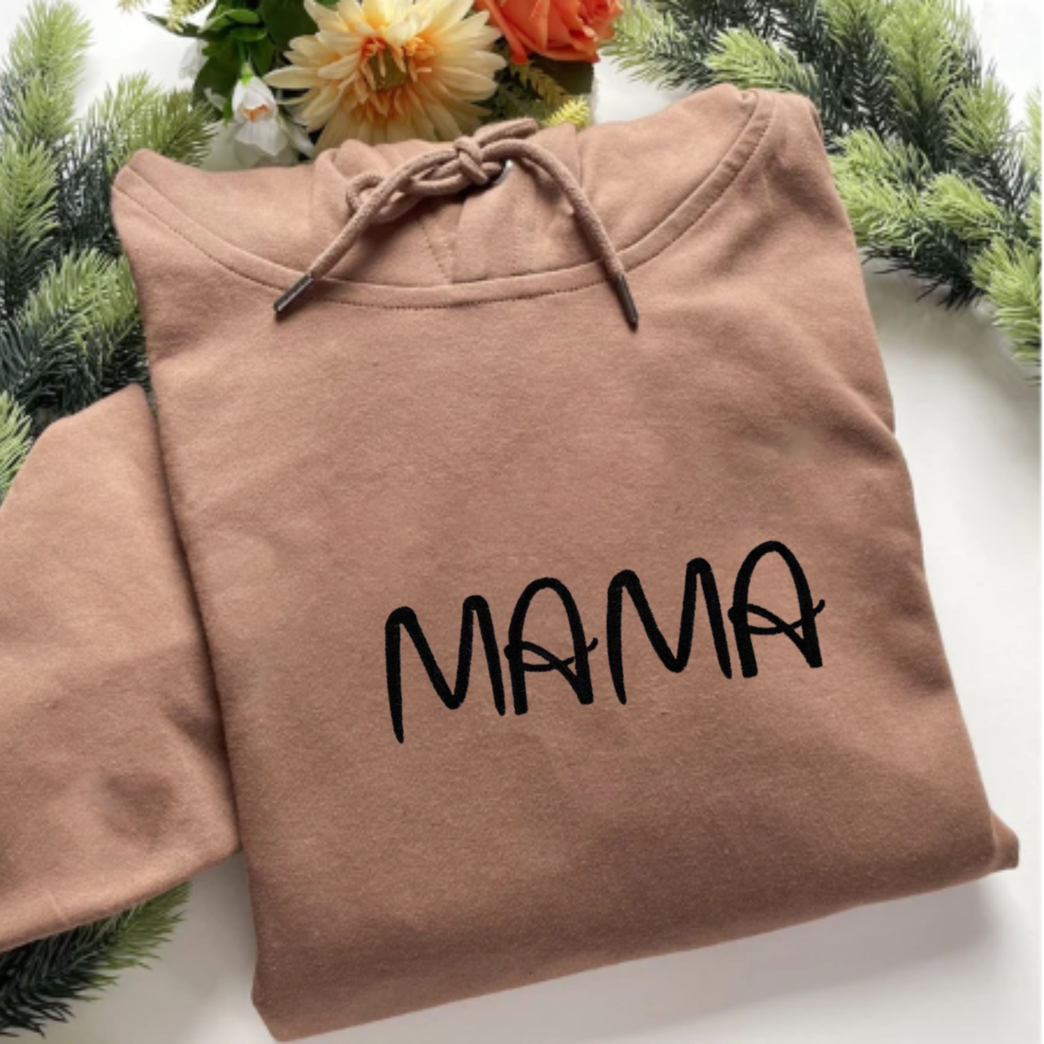 Custom Embroidered Hoodie for Mama, Personalized Sleeve Hood, Best Gift For Mother Day's em1