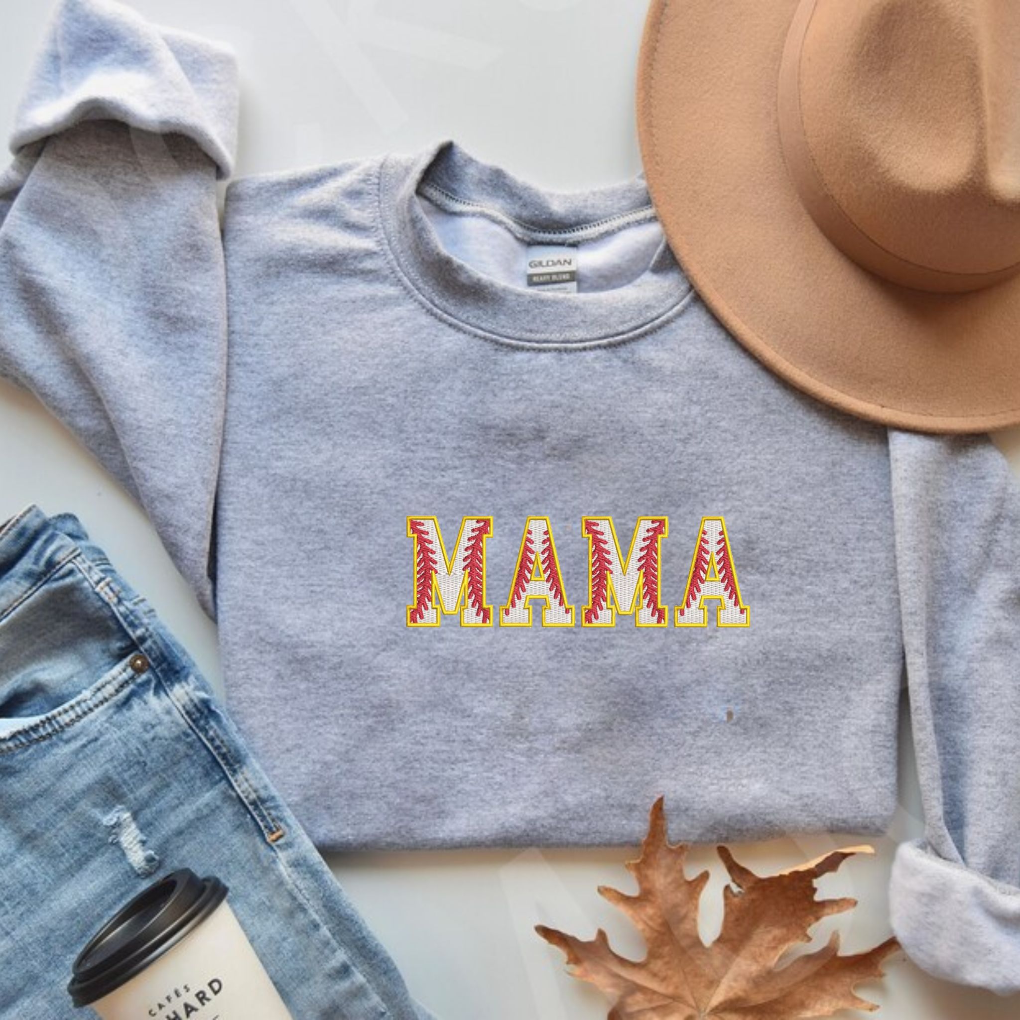 Custom Embroidered Mama Sweatshirt, Personalized Sweater With Embroidery Flower Letters, Thoughful Gift For Mother EM2