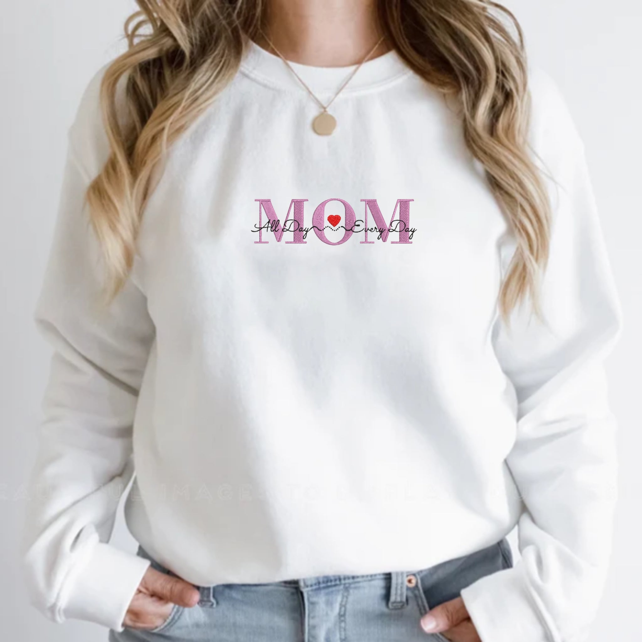 Custom Embroidered Mom With Kid Name Sweatshirt, Personalized With Kid Names, Best Gift For Mom EM2