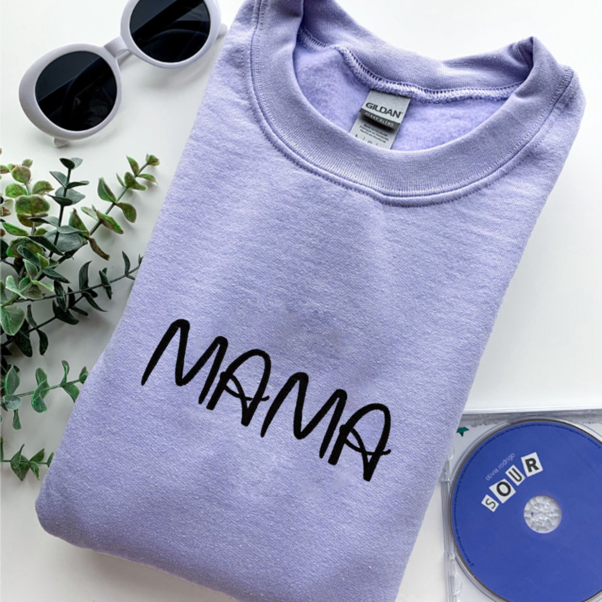 Custom Embroidered Sweatshirt for Mama, Personalized Sleeve Crewneck, Best Gift For Mother Day's em1