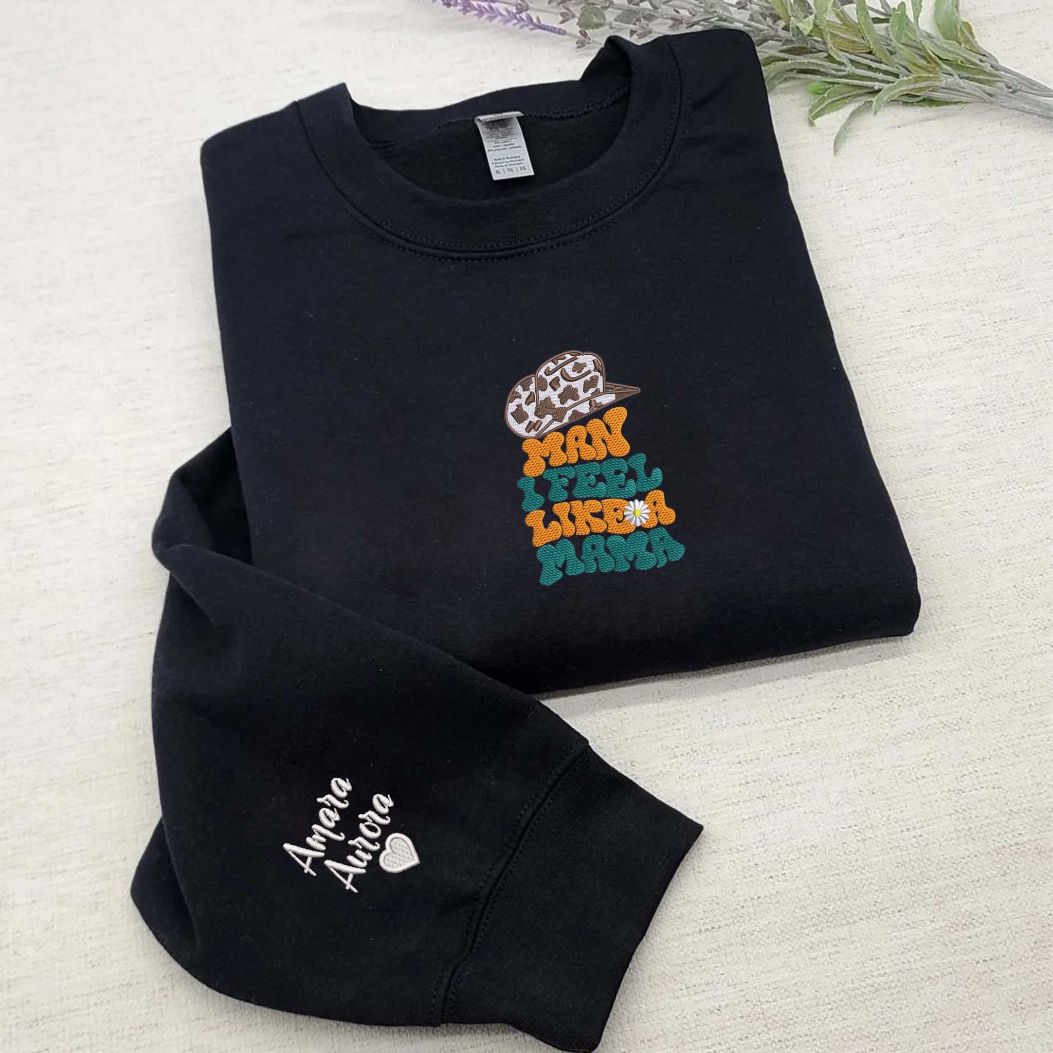 Custom Embroidered Sweatshirt For New Mom - Man I Feel Like A Mama Embroidery, Gift For New Mom EM3