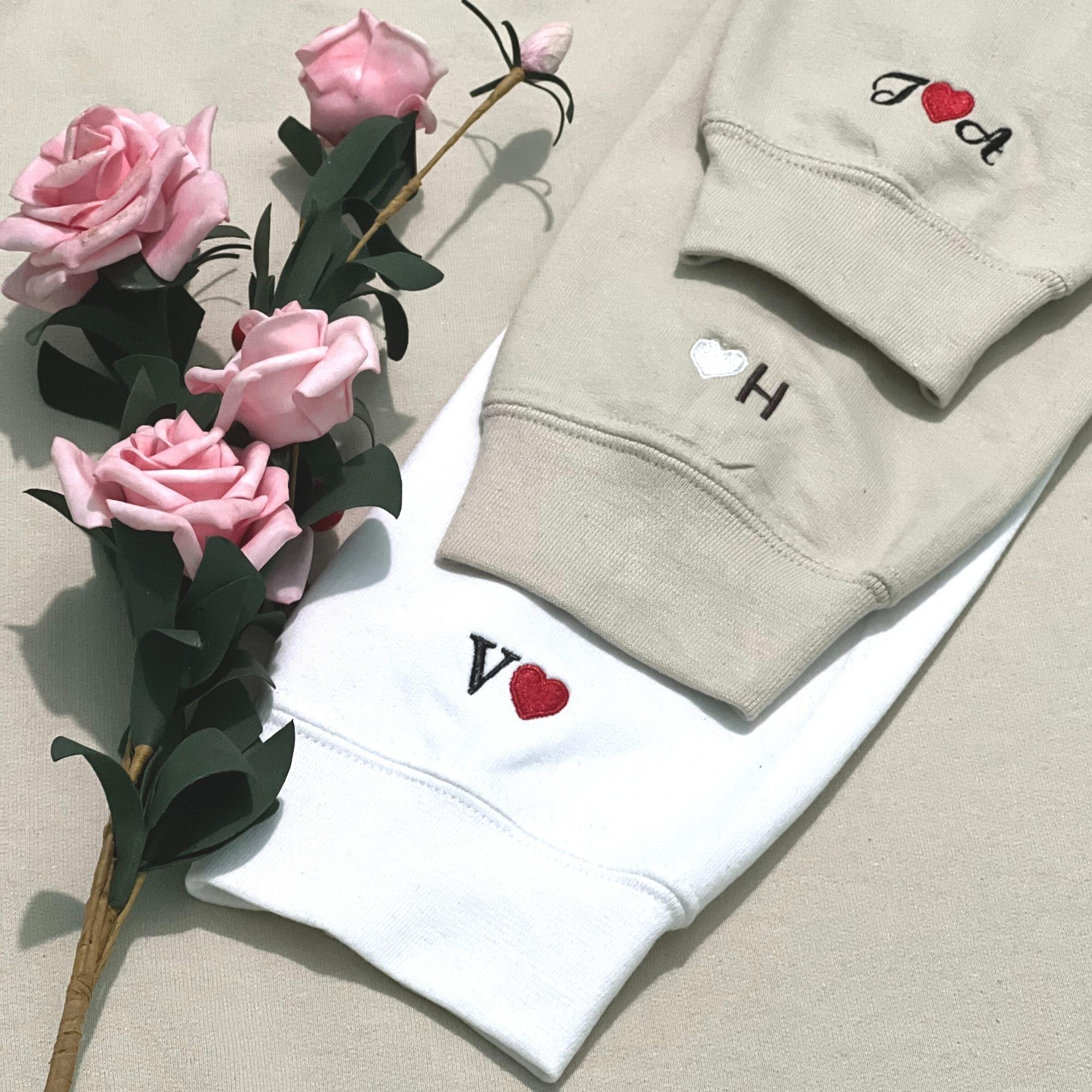 Custom Embroidered Wedding Anniversary Gift for Couple Friends Sweatshirt or Hoodie em4