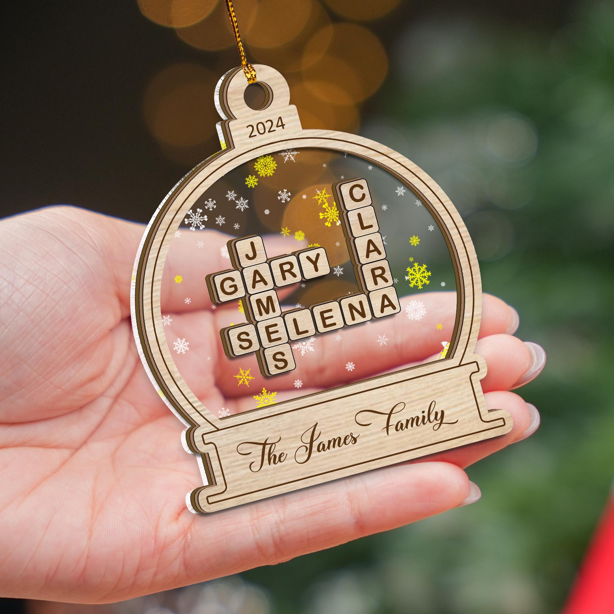 Custom Family Crossword Ornament, Family Ornament, Family Names Puzzle, Christmas Ornament, 2024 Family Christmas Gift, Family Keepsake OROC24