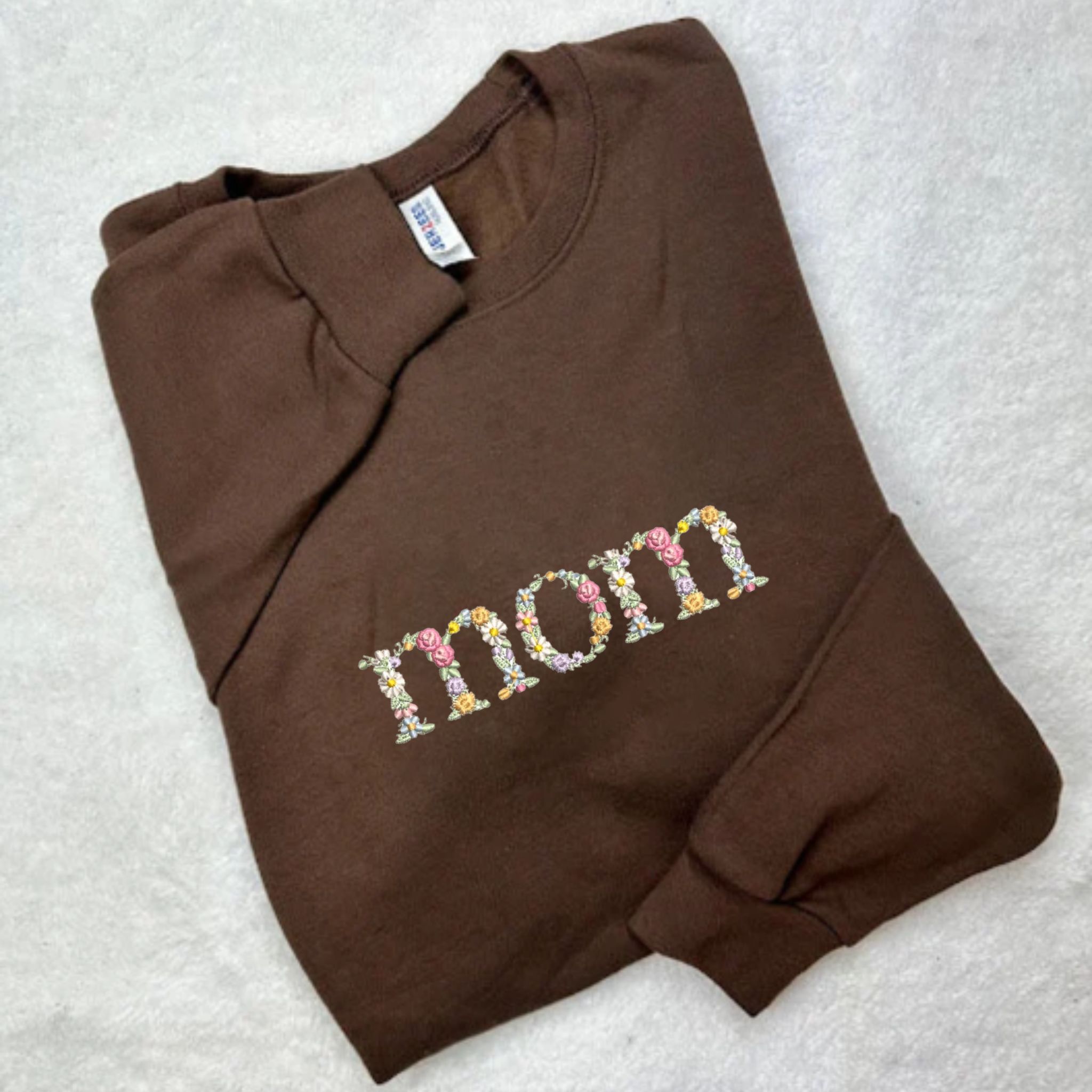 Custom Floral Mom Embroidery Sweatshirt, Mom Tee, Best Gifts for Mom EM3