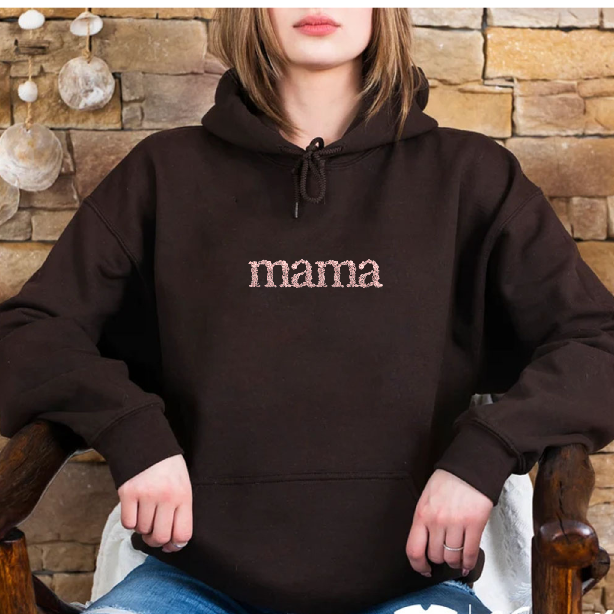 Custom Floral Name with Flower Letter Hoodie, Embroidery Mama Hoodie, Unique Gift Ideas EM2