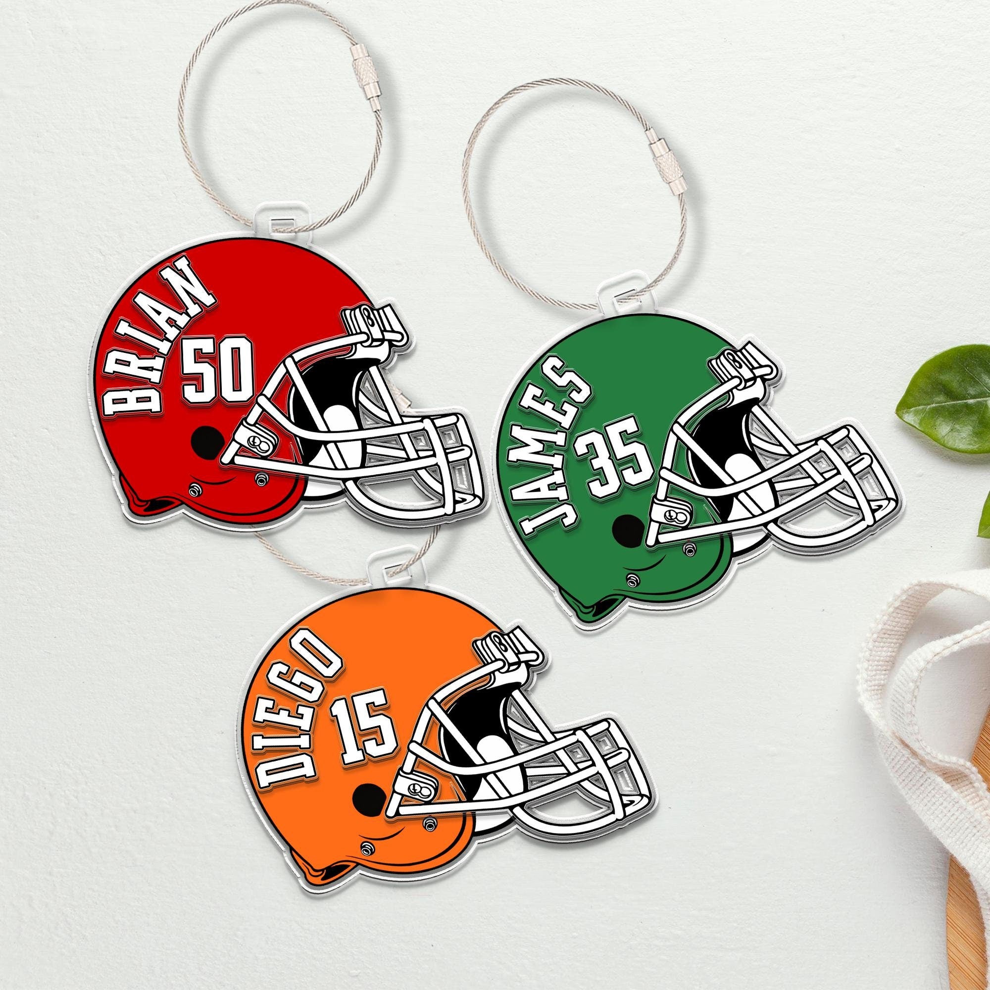 Custom Football Bag Tag, Football Team Keychain, Personalized Sport Bag Tag, Backpack Name Tag, Football Mom Gift, Football Lovers Gift CUSFB