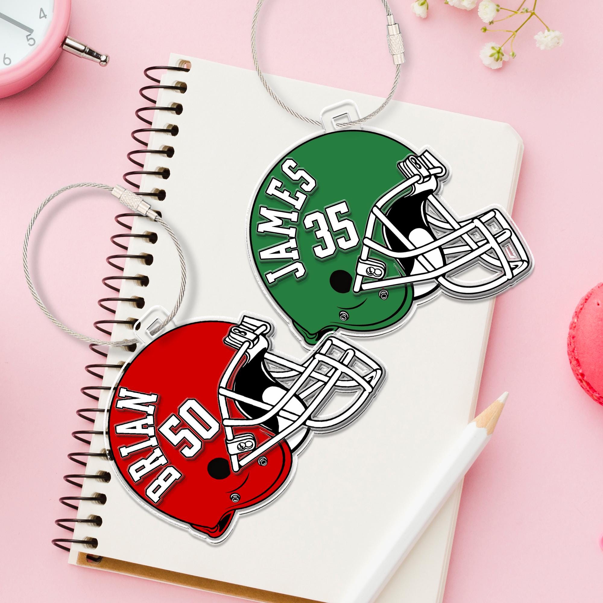 Custom Football Bag Tag, Football Team Keychain, Personalized Sport Bag Tag, Backpack Name Tag, Football Mom Gift, Football Lovers Gift  FB2308