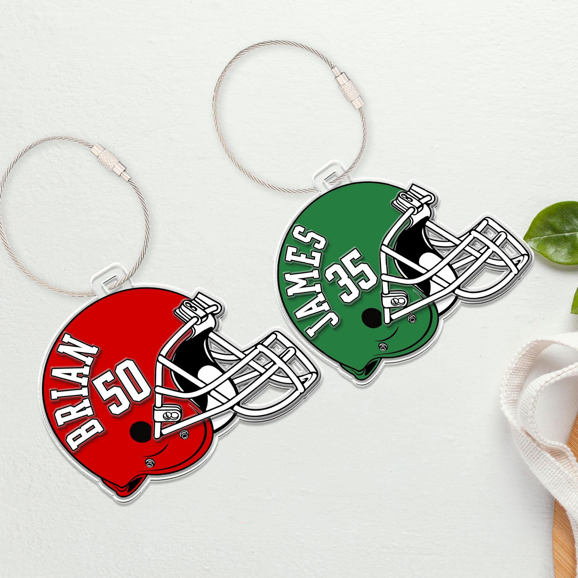 Custom Football Bag Tag, Football Team Keychain, Personalized Sport Bag Tag, Backpack Name Tag, Football Mom Gift, Football Lovers Gift CUSFB