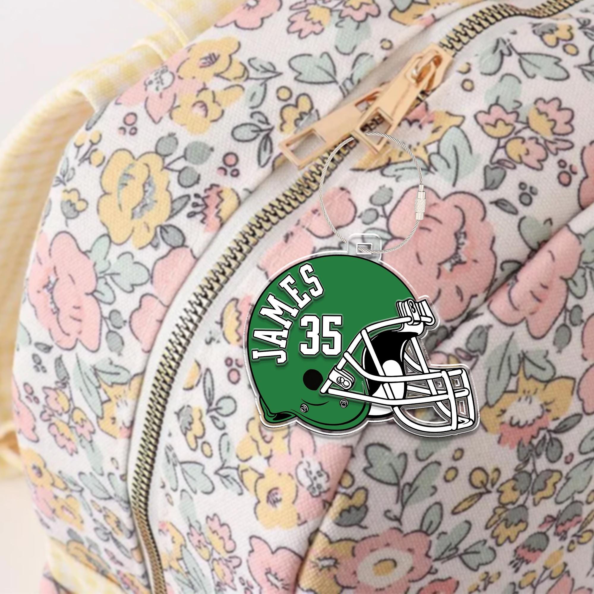 Custom Football Bag Tag, Football Team Keychain, Personalized Sport Bag Tag, Backpack Name Tag, Football Mom Gift, Football Lovers Gift  FB2308