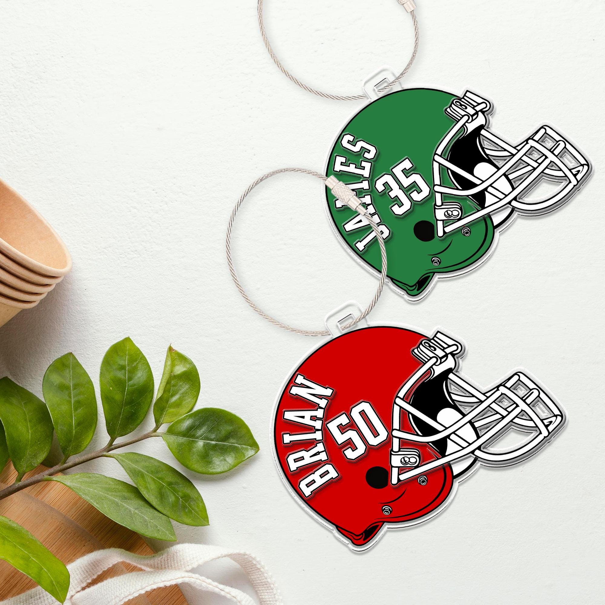 Custom Football Bag Tag, Football Team Keychain, Personalized Sport Bag Tag, Backpack Name Tag, Football Mom Gift, Football Lovers Gift  FB2308