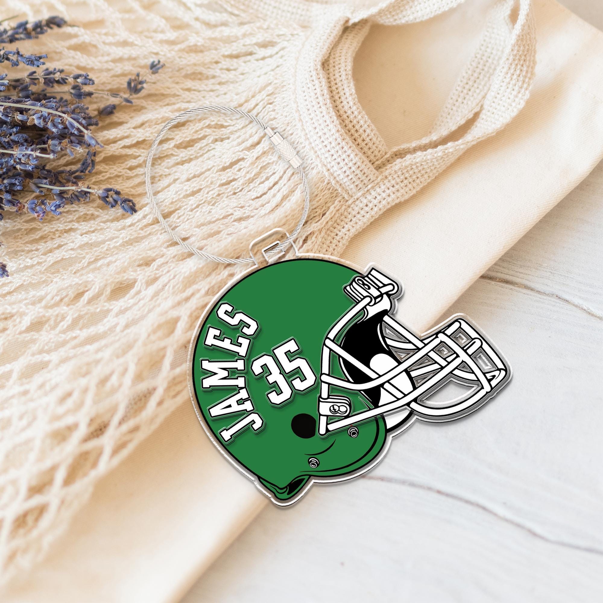 Custom Football Bag Tag, Football Team Keychain, Personalized Sport Bag Tag, Backpack Name Tag, Football Mom Gift, Football Lovers Gift  FB2308